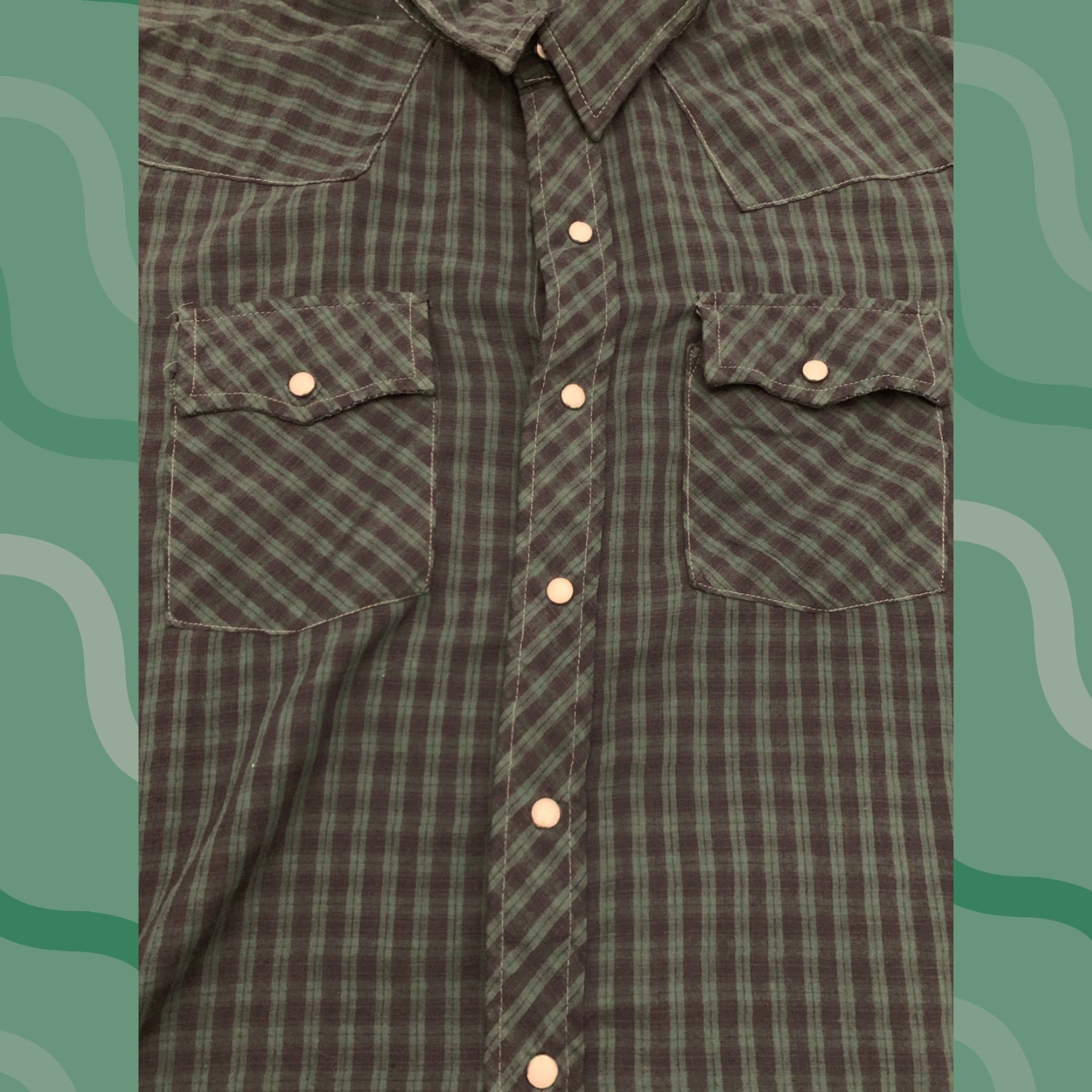 Vintage VINTAGE Five Brother Dakota Flannel Shirt Western 2XL Long Sleeve Blue Green 1990s Mens Size US XXL / EU 58 / 5 - 1 Thumbnail