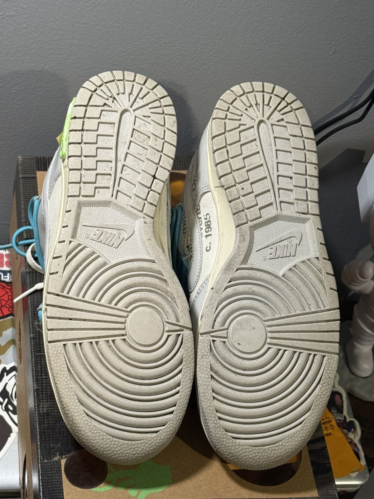Nike × Off-White Nike Dunk Low Off-White Lot 02 Sail Neutral Grey Blue Size US 7.5 / EU 40-41 - 6 Thumbnail