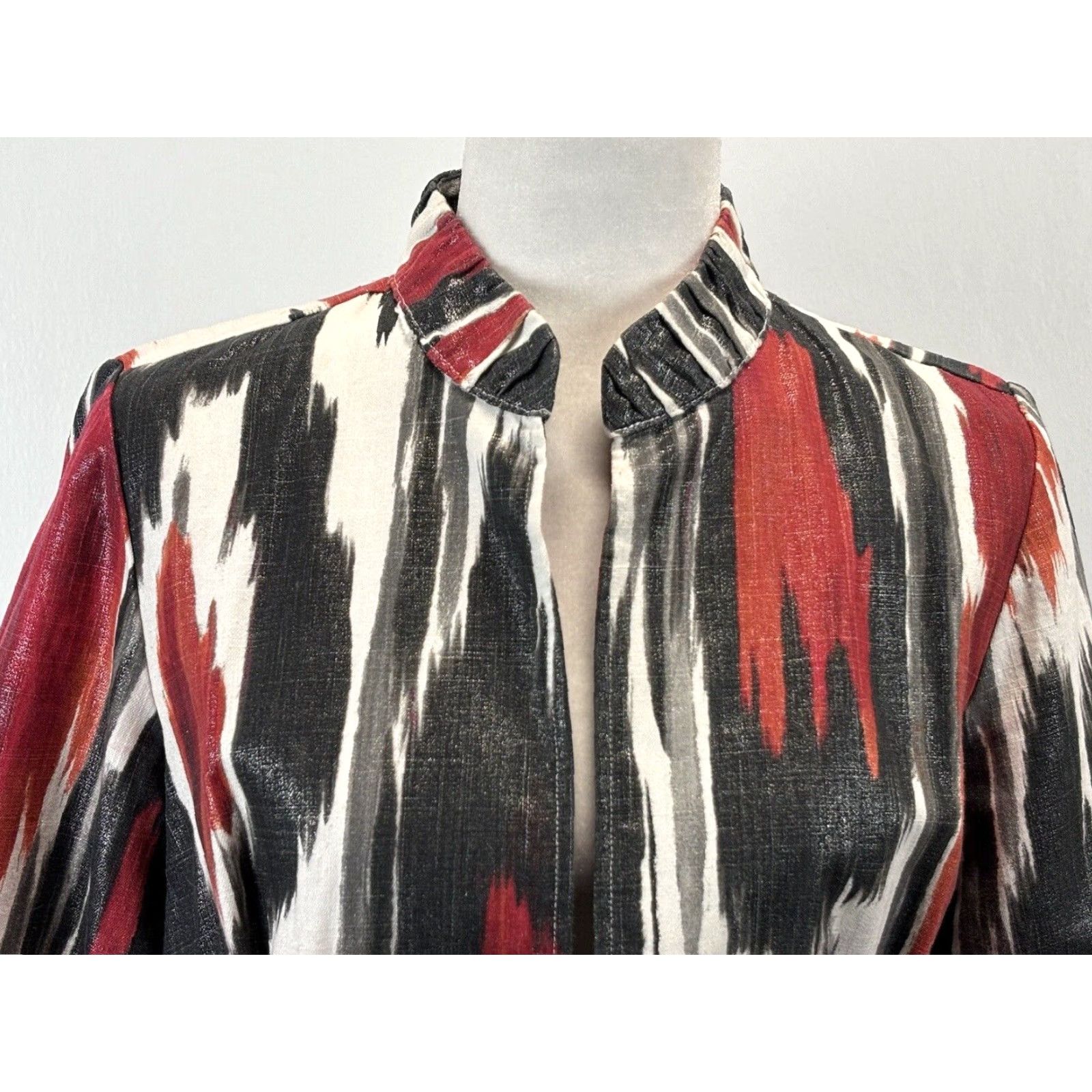 Vintage VINTAGE Chicos Linen Blazer Jacket Women's Small Red White Size S / US 4 / IT 40 - 5 Thumbnail