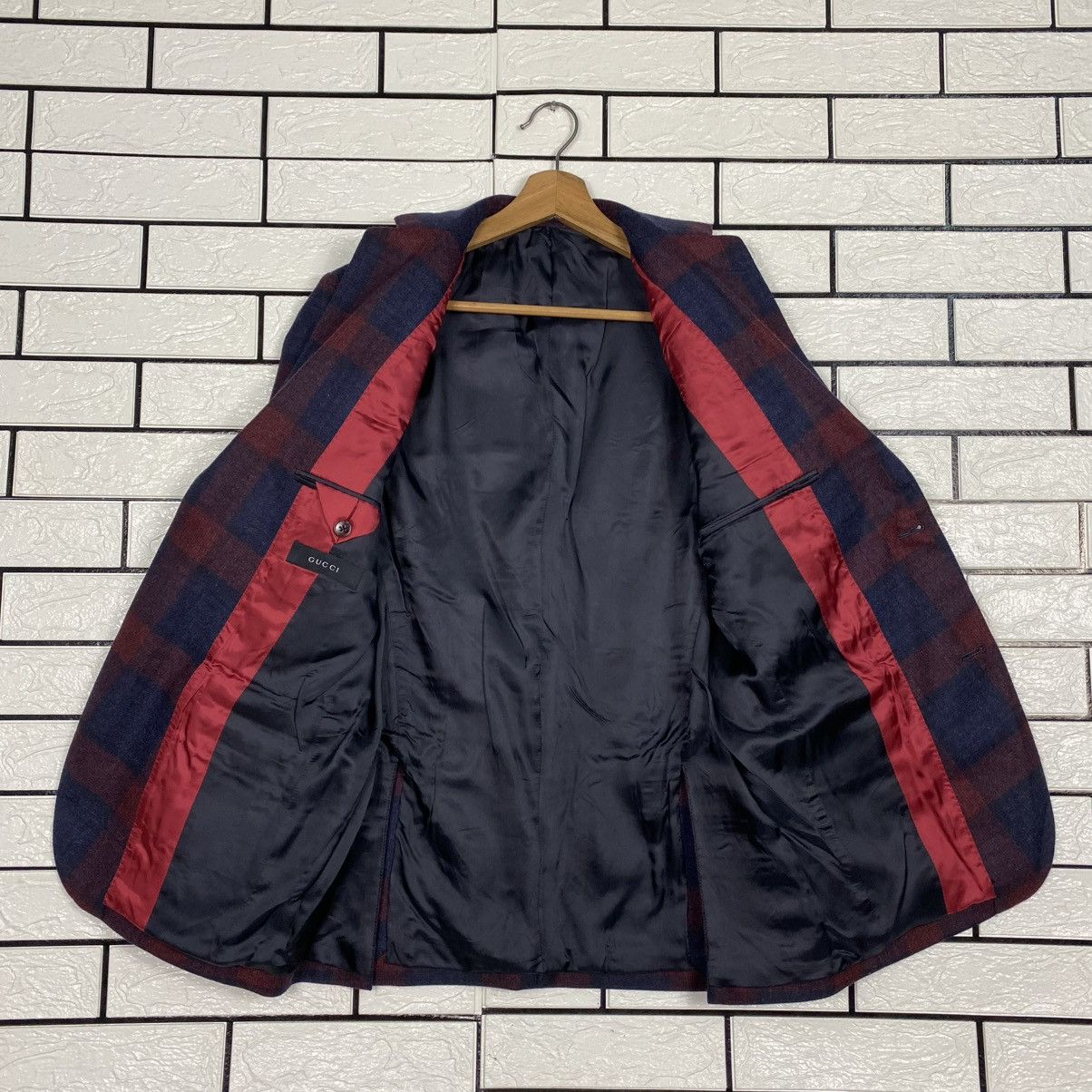 Gucci 🔥VINTAGE COATS JACKET GUCCI TARTAN DESIGN DOUBLE BREAST Size US S / EU 44-46 / 1 - 13 Thumbnail