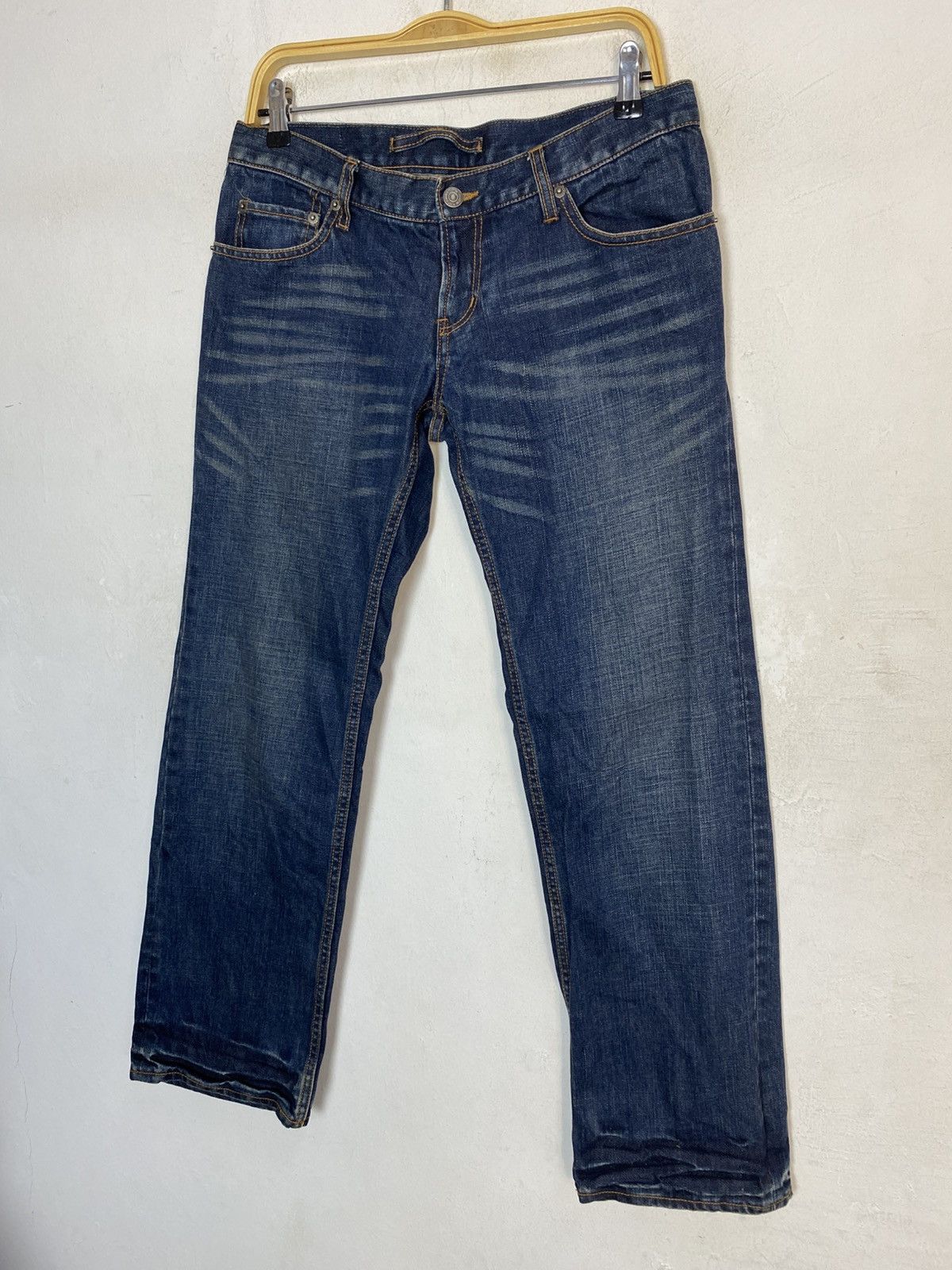 PPFM PPFM Yellow Riot Indigo Denim Jeans Straight Cut Size US 33 - 4 Thumbnail