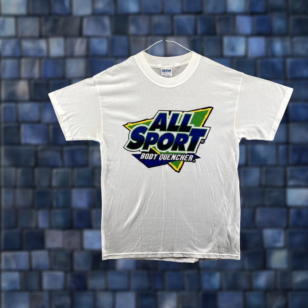 Gildan Vintage Gildan Shirt Mens L White Short Sleeve Crew Neck Logo Retro Y2K All Sport Body Quencher Sports Drink Size US L / EU 52-54 / 3 - 1 Thumbnail