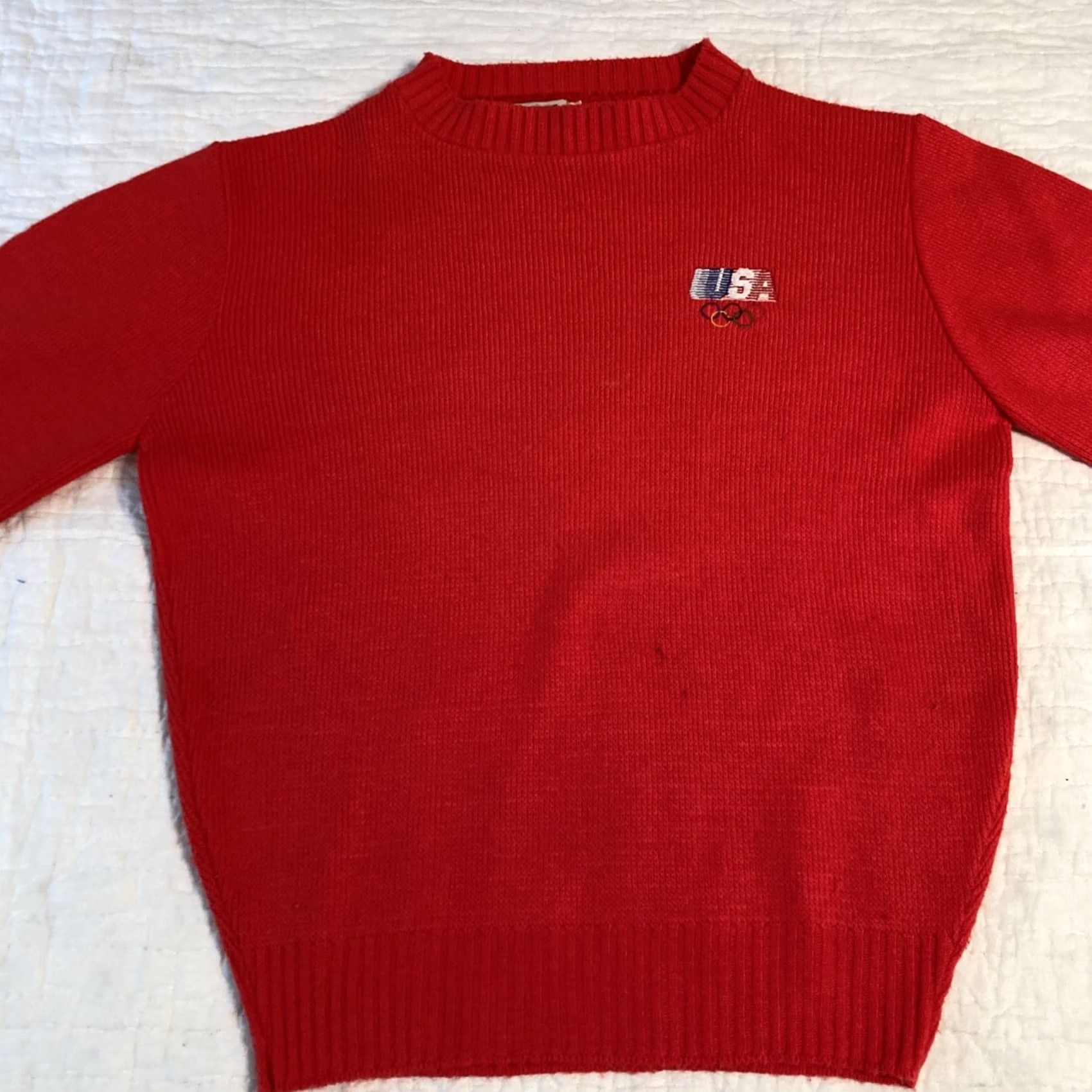 Vintage VINTAGE Levi’s Sweater Red USA Olympics Women’s Large Red Mock Neck Long Sleeve Pullover Acrylic L Size L / US 10 / IT 46 - 4 Thumbnail