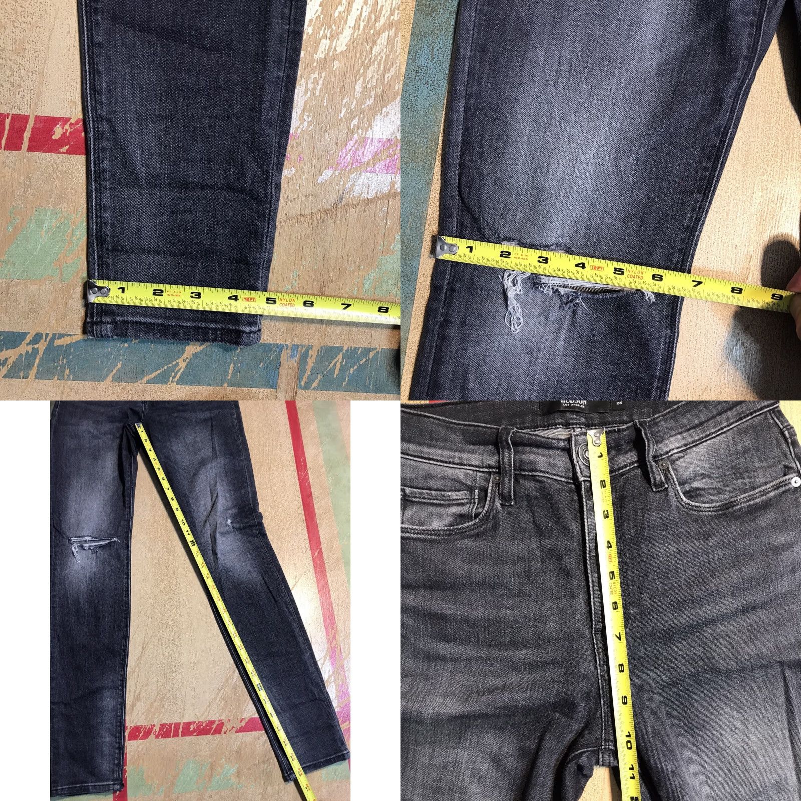 Hudson Hudson Barbara Jeans Womens Black Skinny High Waist Distressed 26 Inseam 30 Zip 5-Pocket Denim Cotton Blend USA Shirt? Size 26" / US 2 / IT 38 - 8 Thumbnail