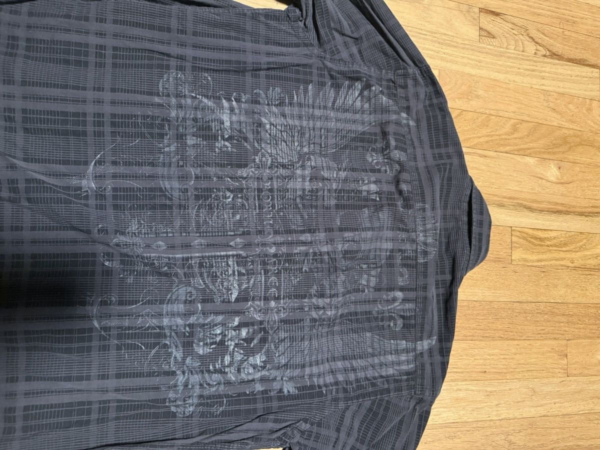 Helix Helix Black Plaid Button Up Born Free Graphic fleur de lis Size US XL / EU 56 / 4 - 8 Thumbnail