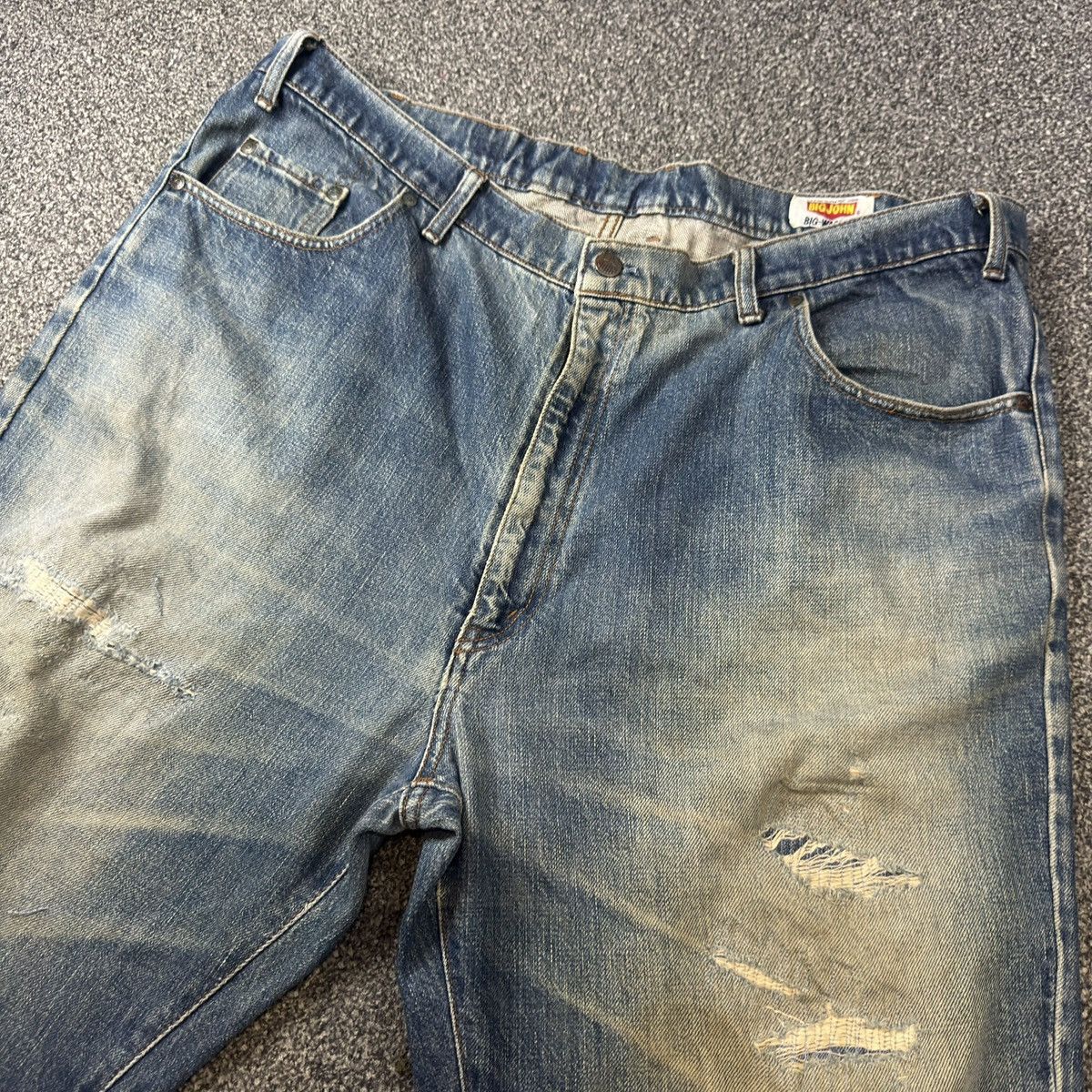 Big John 🔥🇯🇵 Vintage 80s Big Size Distressed Denim Size US 44 / EU 60 - 3 Thumbnail