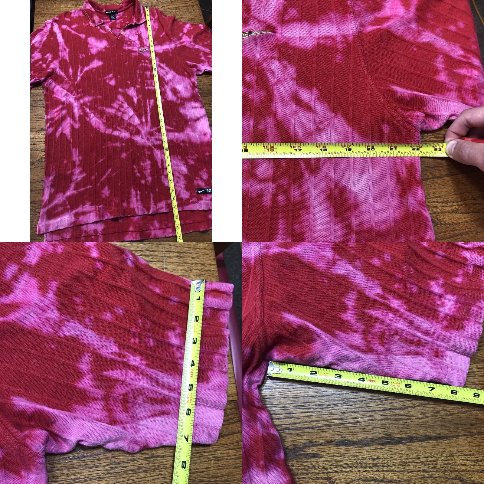 Nike VINTAGE Nike Polo Shirt L Acid Wash Tie Dye Red 1 Of 1 Custom Golfing Mens Size US L / EU 52-54 / 3 - 8 Thumbnail