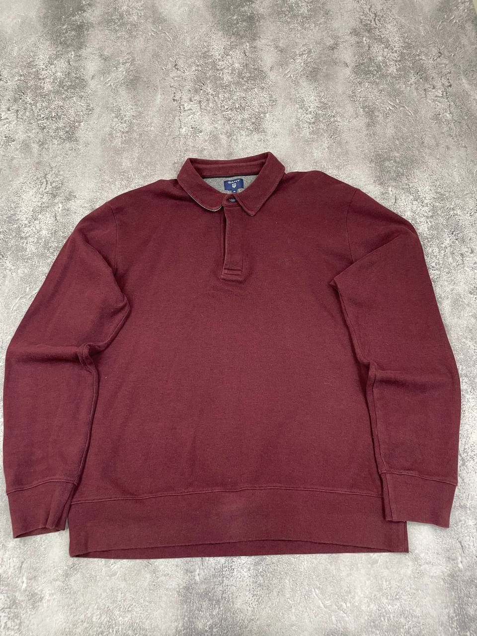 Gant Gant Vintage Men Cotton Polo Sweatshirt Burgundy Size XL Size US XL / EU 56 / 4 - 1 Thumbnail