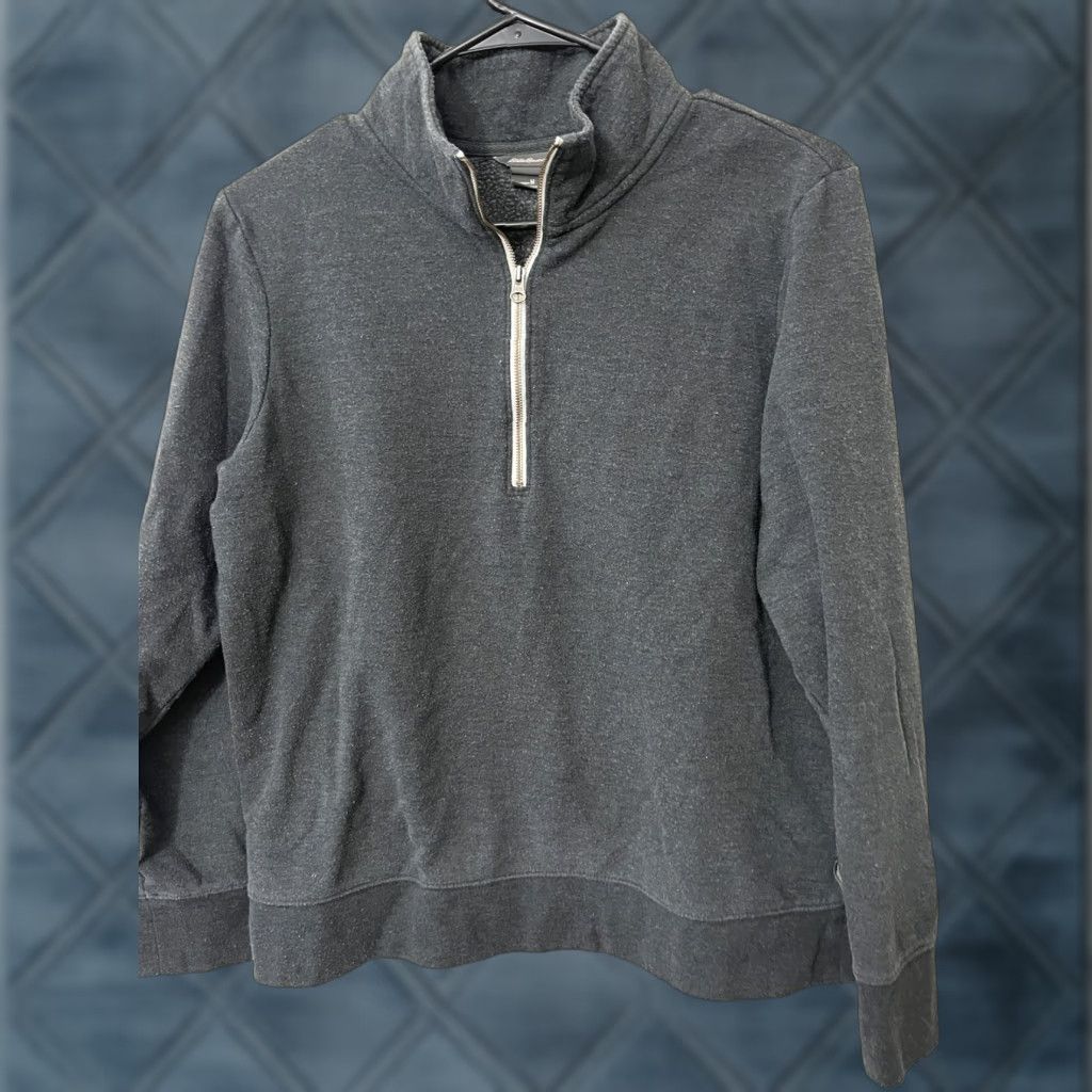 Eddie Bauer VINTAGE Eddie Bauer Womens Sweater Shirt Adult Medium Gray 1/4 Zip Mock Neck Pullover Sweater Mens Womens Girls Boys Size M / US 6-8 / IT 42-44 - 1 Thumbnail