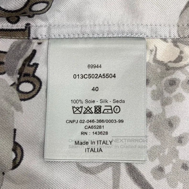 Dior Dior Blue floral logo letter printed mulberry silk lapel l Size US XXS / EU 40 - 7 Thumbnail