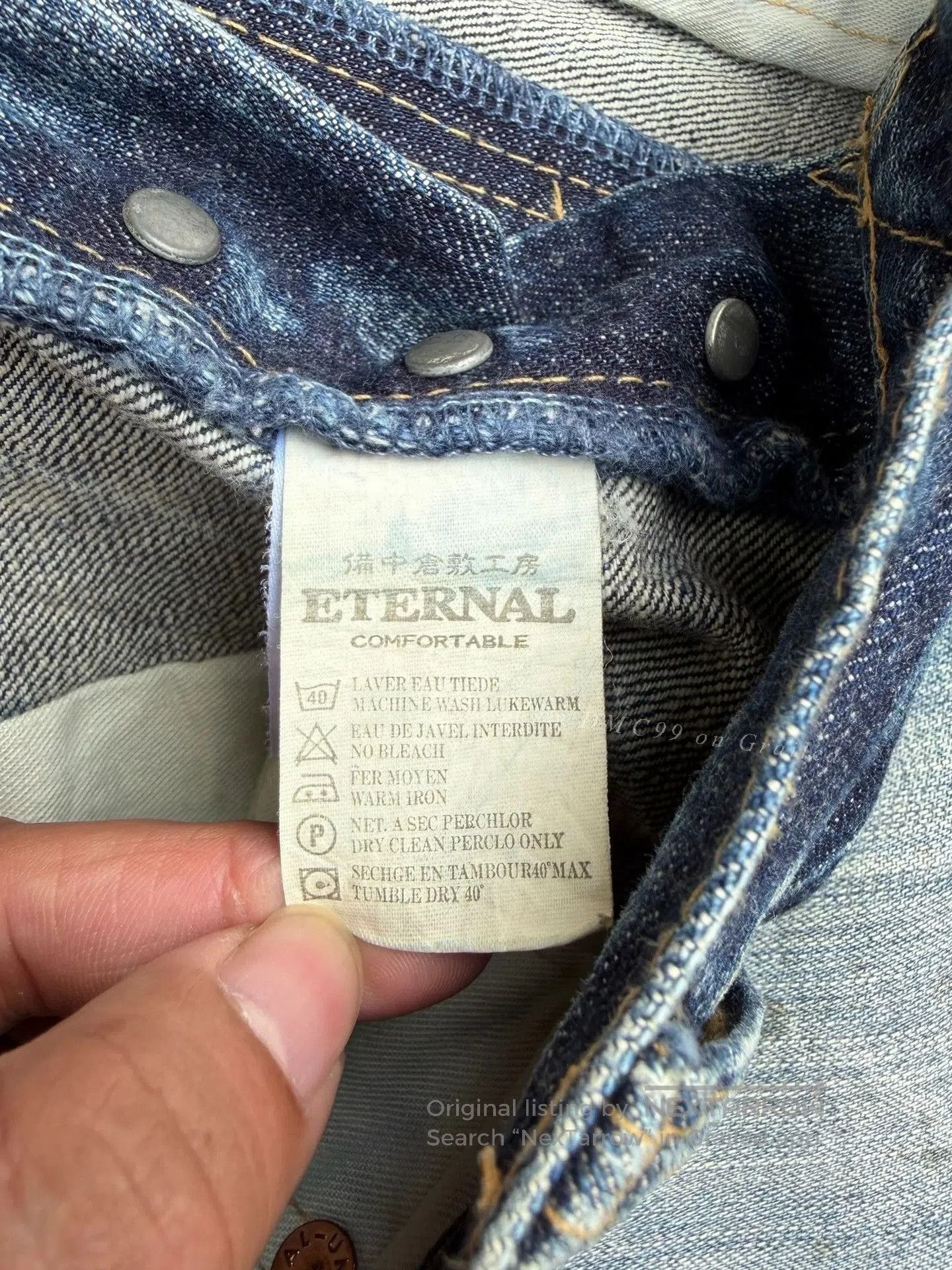 Vintage Vintage ETERNAL 00s Washed Blue Jeans. Size US 35 - 4 Thumbnail