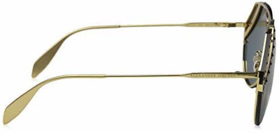 Alexander McQueen New Vintage McQueen Aviator Gold Blue Cut Lenses AM0117 003 Size ONE SIZE - 6 Thumbnail