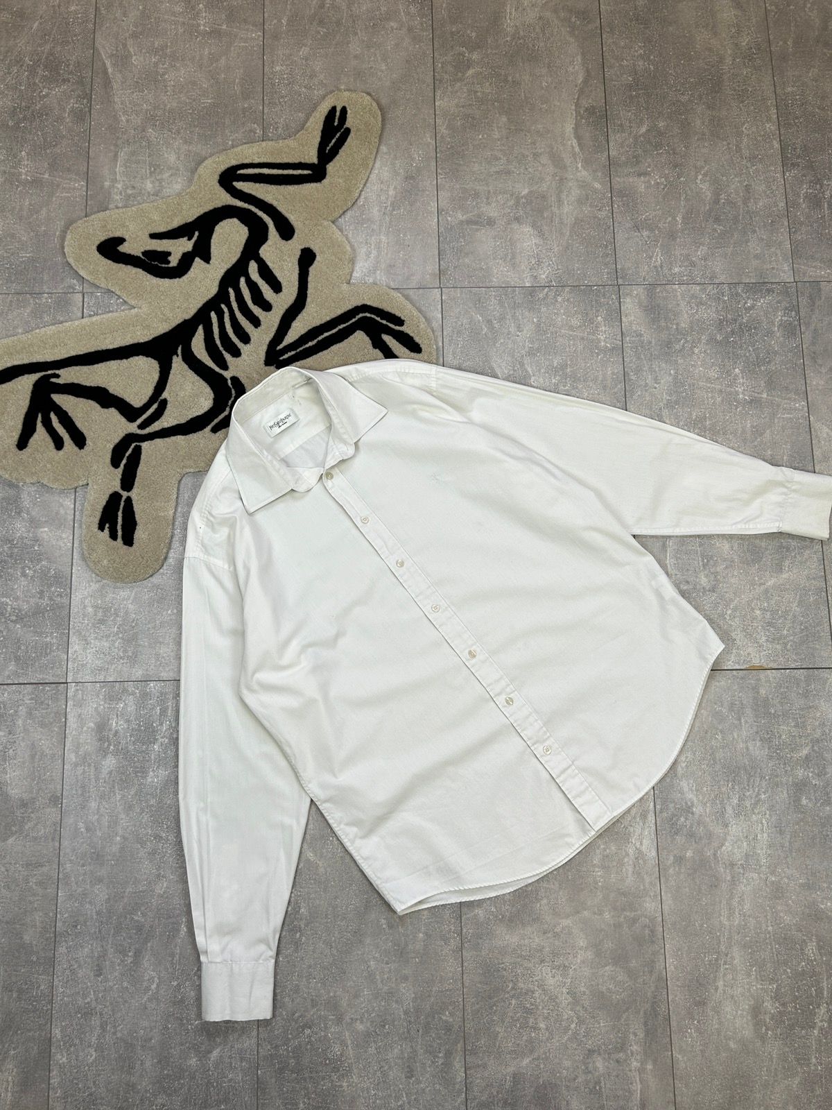 Pre-owned Vintage X Ysl Pour Homme Mens Vintage Yves Saint Laurent Shirts Button Up Luxury Ysl In White