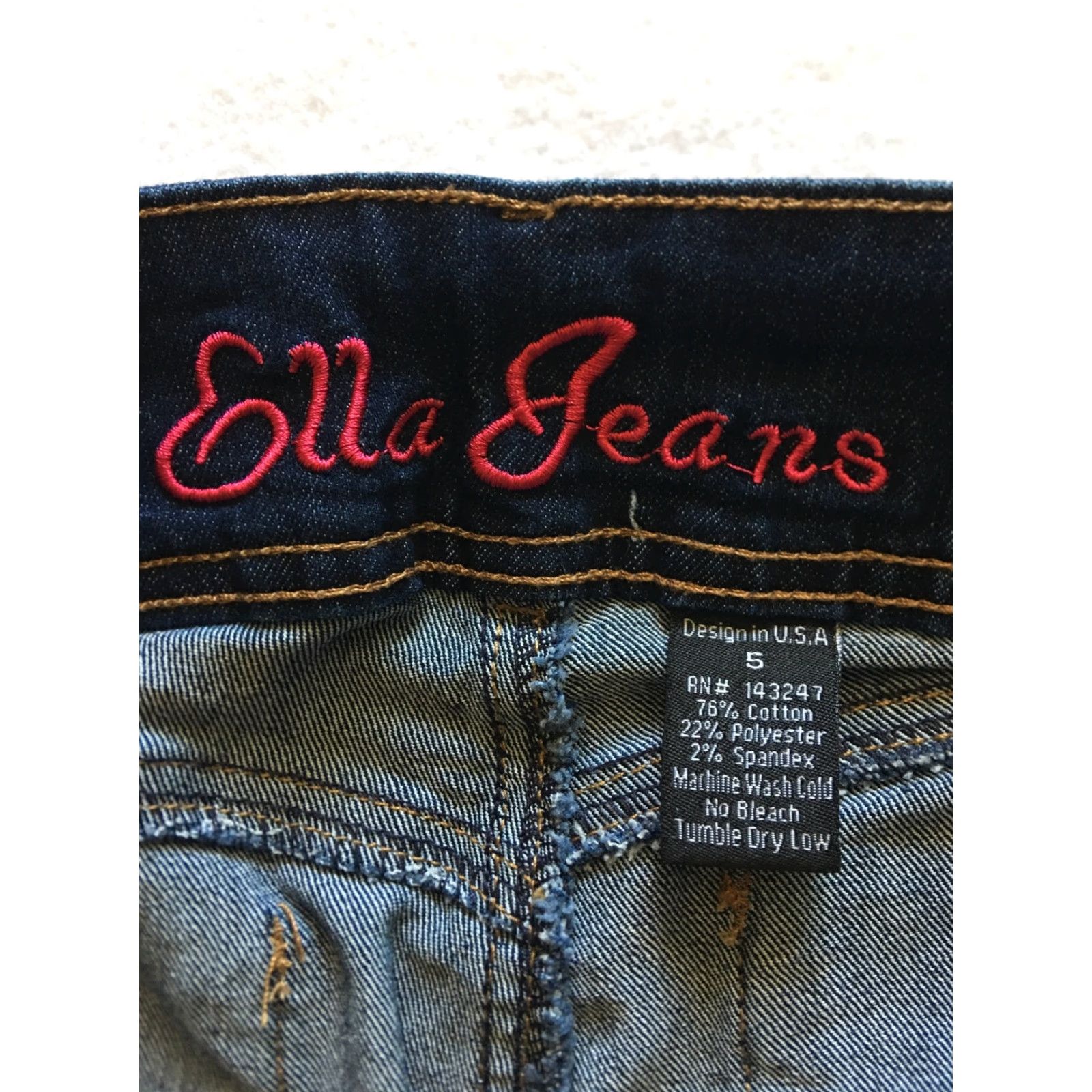 Vintage Ella Jeans Jeans Women’s Size 5 High Waist Dark Wash Slim Ankle 5 Pocket Blue Cotton Blend Denim Womens Size 26" / US 2 / IT 38 - 4 Thumbnail