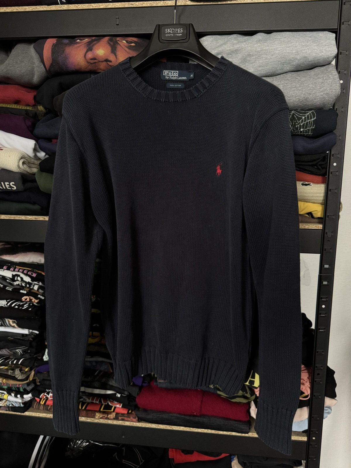 Polo Ralph Lauren × Ralph Lauren × Vintage 90s Vintage Polo Ralph Lauren Sweater Knitwear BLUE Size US M / EU 48-50 / 2 - 1 Thumbnail