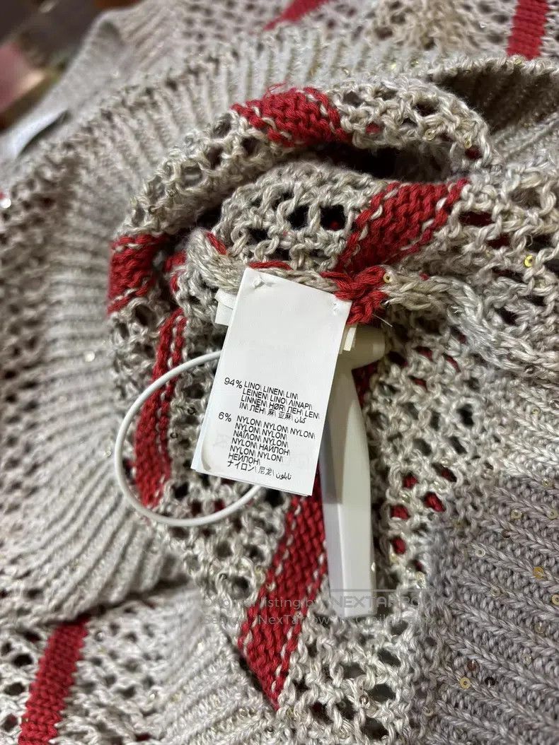 Brunello Cucinelli Brunello Cucinelli Women's Striped Sequin Knit Top Size S / US 4 / IT 40 - 6 Thumbnail