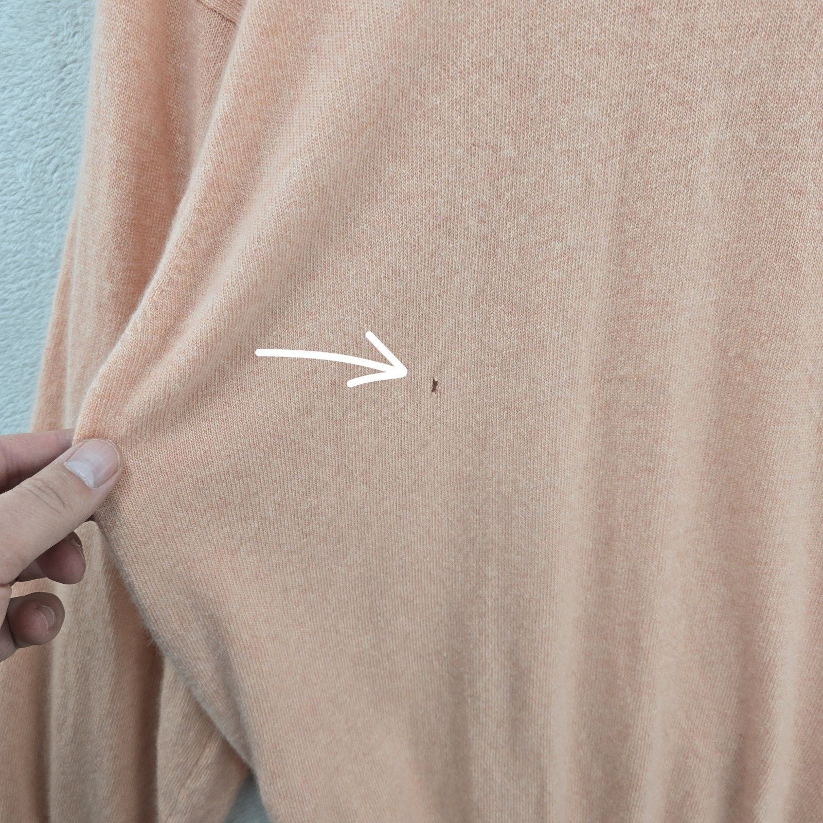 Fedeli Vintage Fedeli Cashmere Sweater Mens 44 Large Peach FLAWS Size US L / EU 52-54 / 3 - 4 Thumbnail