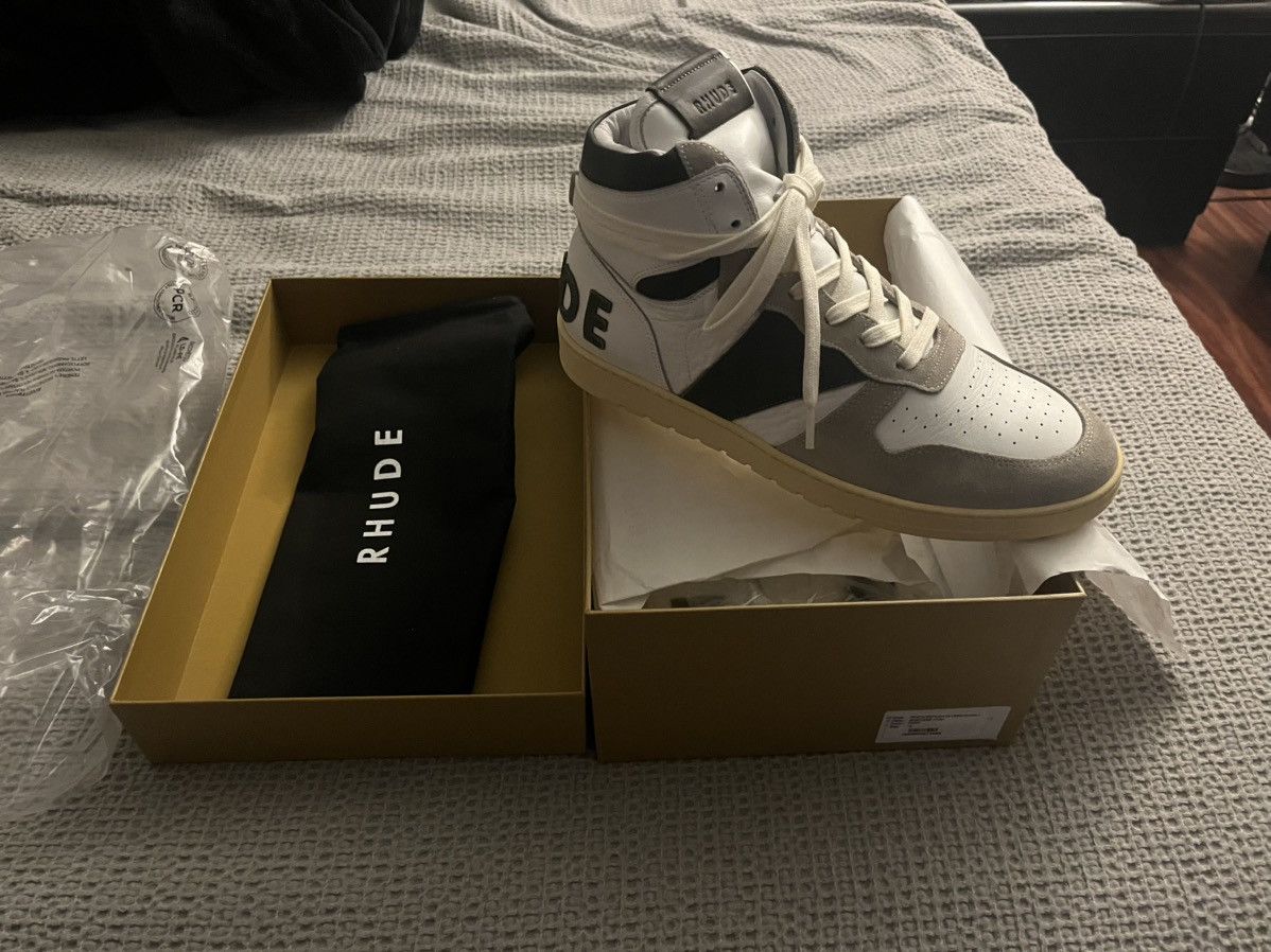 Rhude Rhecess Hi-Top Sneakers in Olive/Cream/White (Sz 10) Size US 10 / EU 43 - 7 Thumbnail