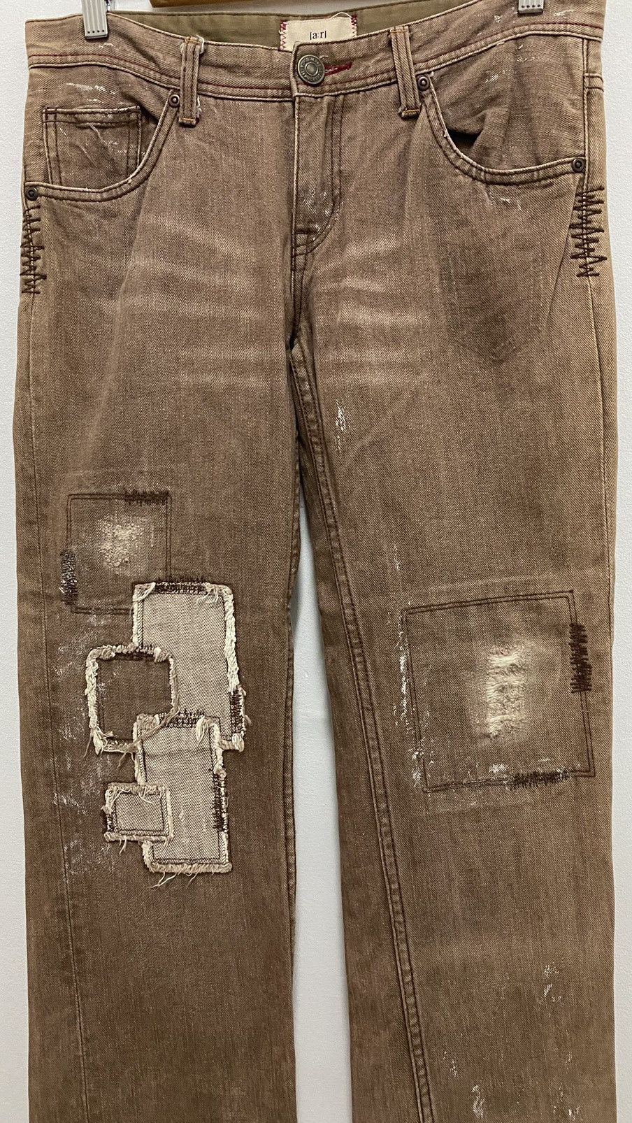 If Six Was Nine × Japanese Brand × Tornado Mart Distressed Denim Patchwork Chocolate Denim Jeans Size US 31 - 14 Thumbnail