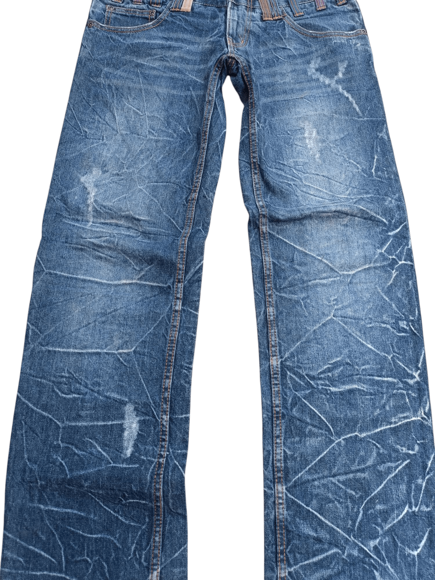 Hysteric Glamour × Japanese Brand × PPFM SICK🔥Nylaus Double Waist Distressed Denim E265 Size US 30 / EU 46 - 4 Thumbnail