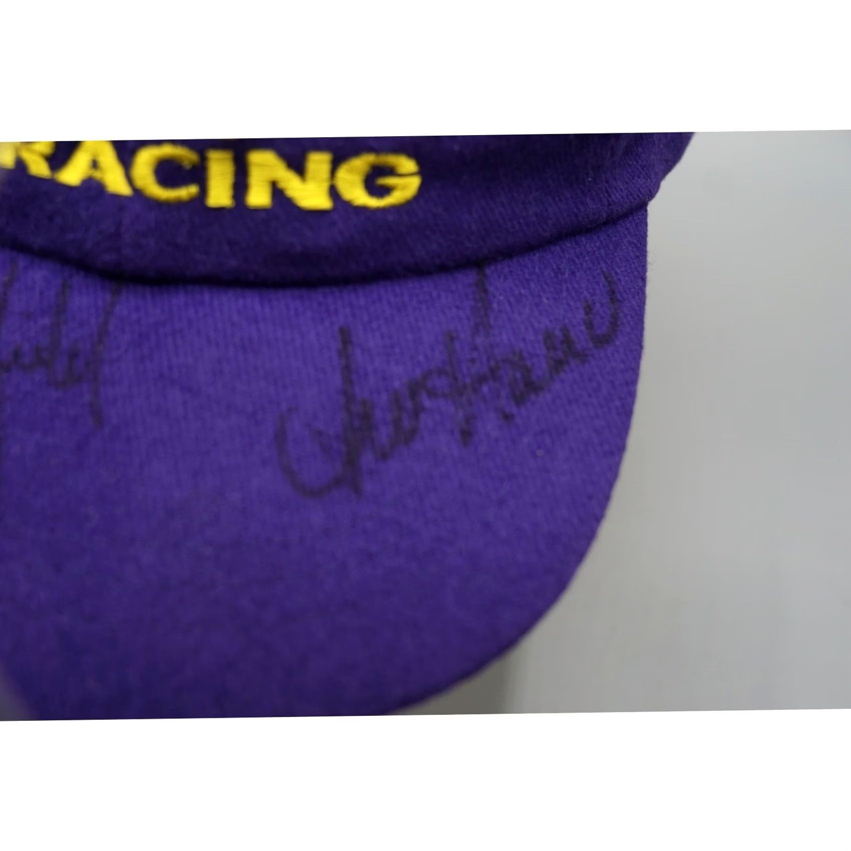 Vintage VINTAGE KC Caps Aurora V8 Hat Purple Signed Darrin Brassfield Autographed 90s Mens Size ONE SIZE - 3 Thumbnail