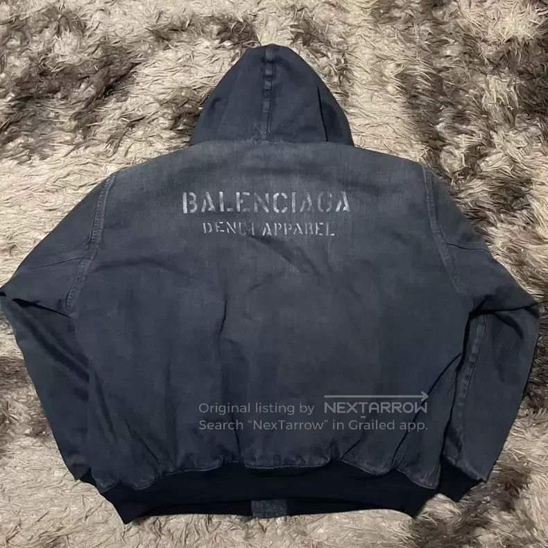 Balenciaga Balenciaga Back Letter Logo Vintage Distressed Grey Denim Size US S / EU 44-46 / 1 - 2 Thumbnail