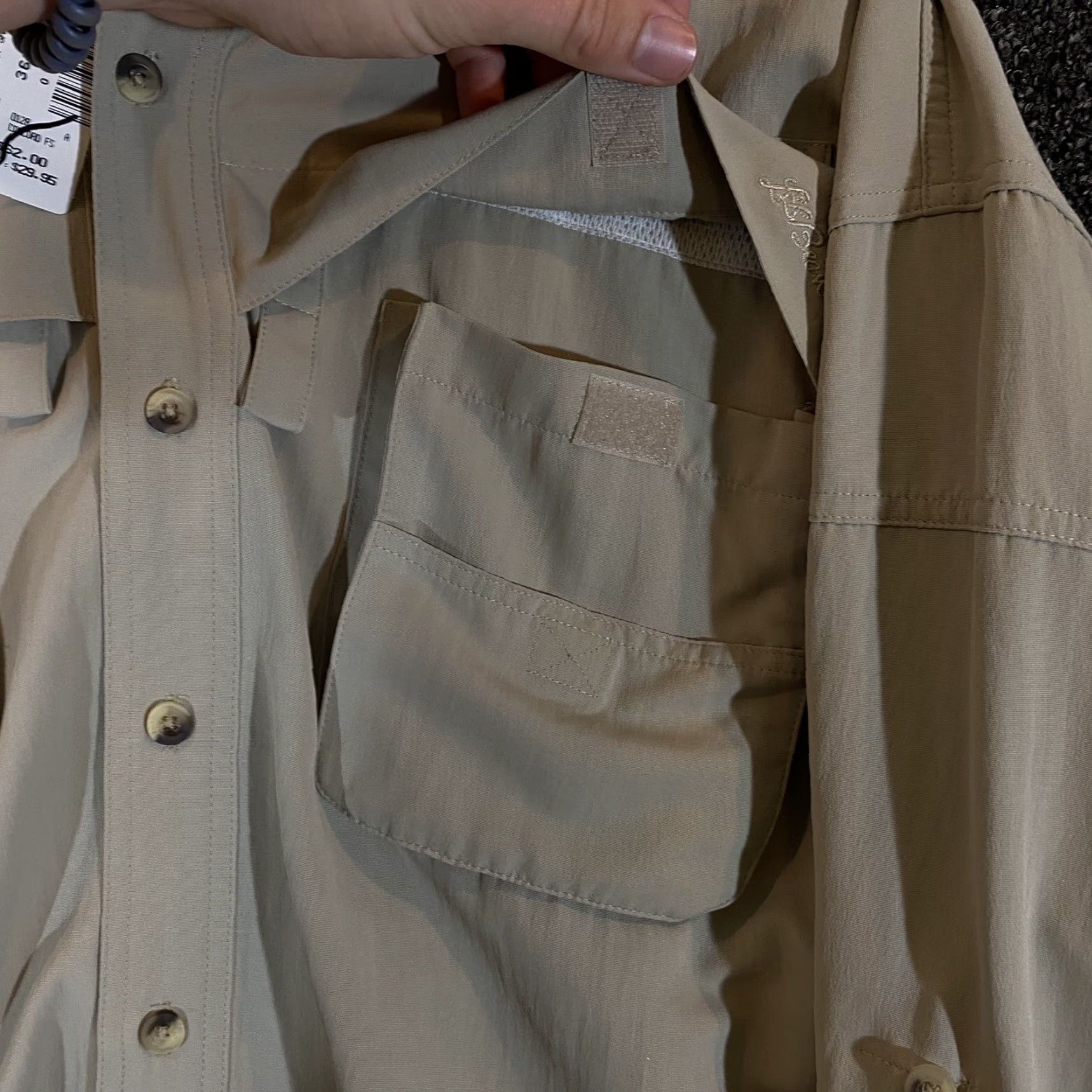 LL Bean Shirt Mens 2XLT Tall Brown Fly Fishing Button Down Long Sleeve NEW