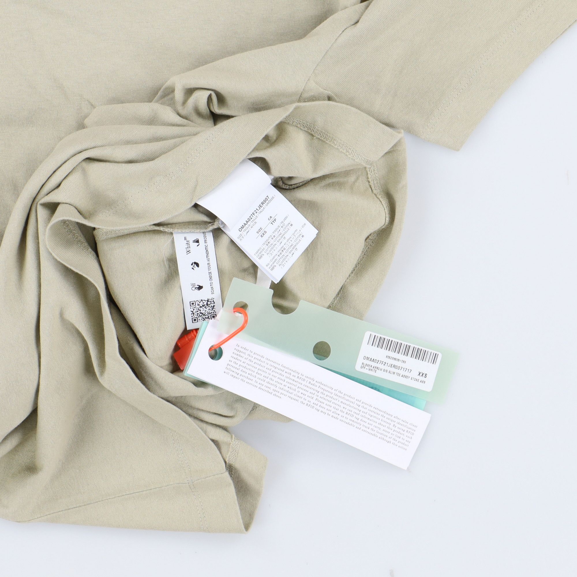 Off-White Beige Rubber Arrows Logo T-Shirt Size XXS / US 00 / IT 34 - 7 Thumbnail