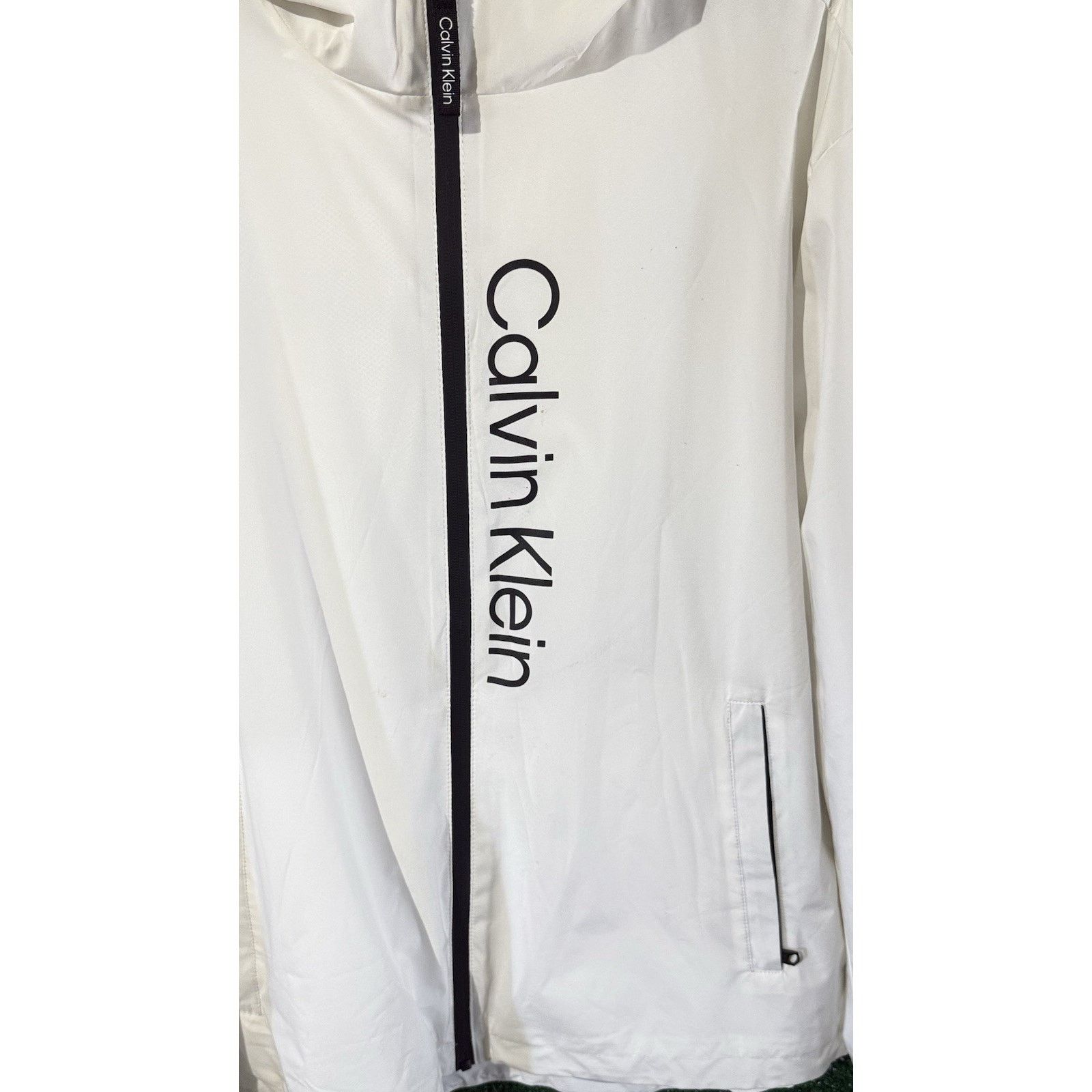 Calvin Klein Calvin Klein Men’s White Full Zip Windbreaker Jacket Size L Size US L / EU 52-54 / 3 - 2 Thumbnail
