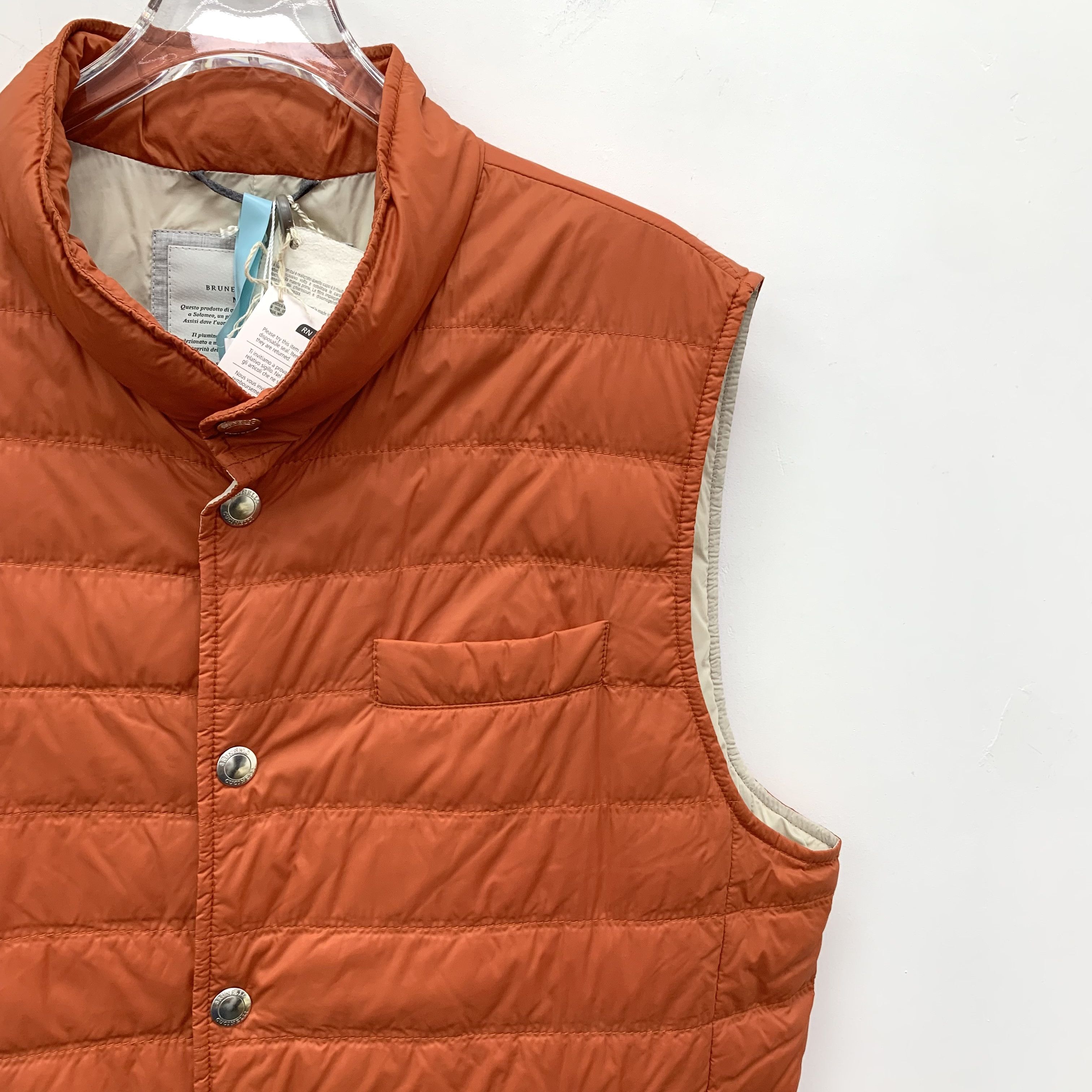 Brunello Cucinelli Brunello Cucinelli Down Vest Orange (M) Size US M / EU 48-50 / 2 - 3 Thumbnail