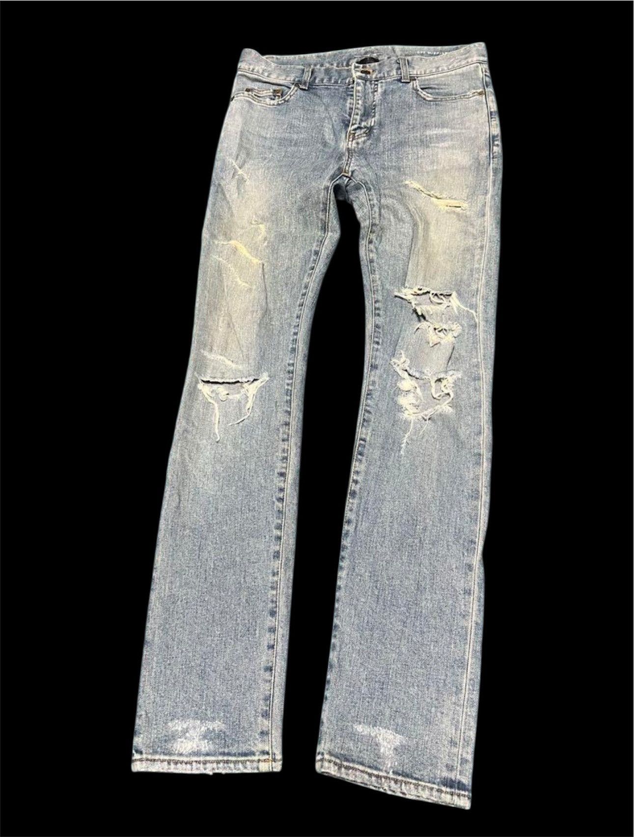 Saint Laurent Paris SAINT LAURENT PARIS 16AW Destroyed Denim Pants Size US 31 - 1 Thumbnail