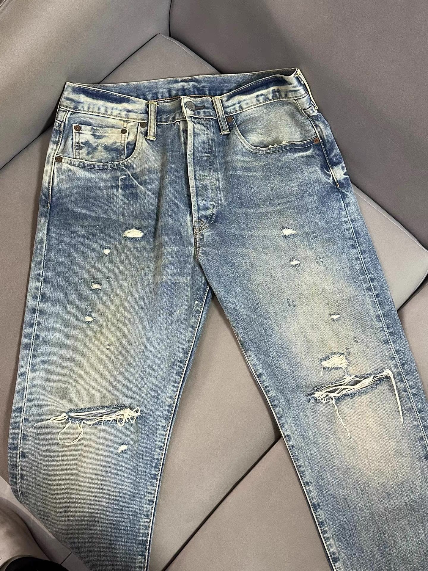 Levi's Levi's 501CT Mud-Dyed Distressed Jeans Ｑ20 Size US 36 / EU 52 - 1 Thumbnail