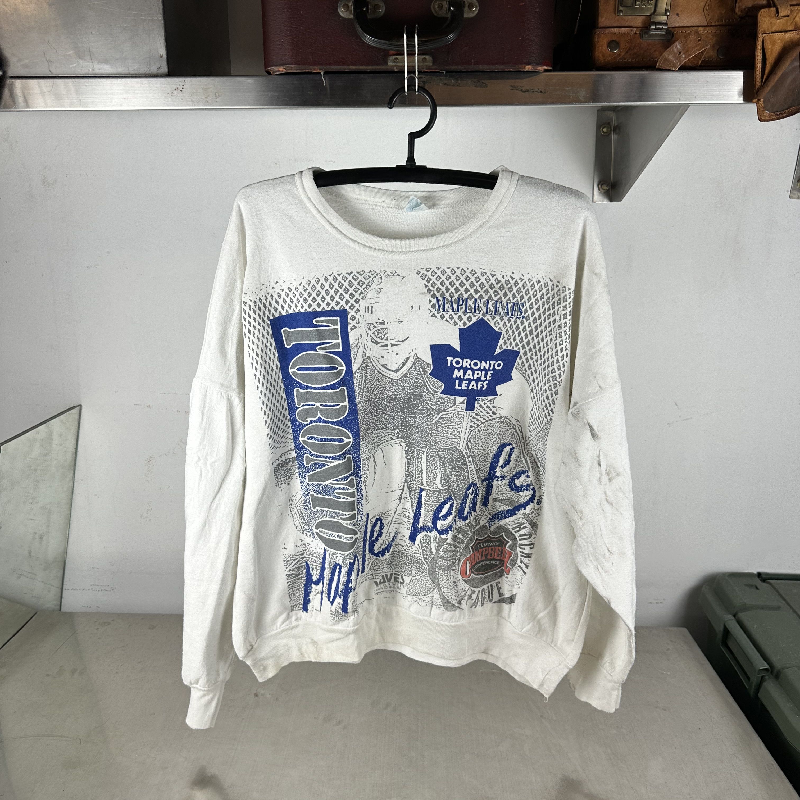 Vintage 1990 Toronto Maple Leafs Hockey NHL Graphic Sweatshirt Size US XL / EU 56 / 4 - 1 Thumbnail