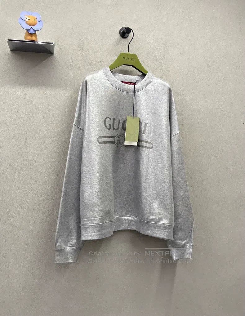 Gucci Gucci Silver long-sleeved sweatshirt Size US M / EU 48-50 / 2 - 3 Thumbnail