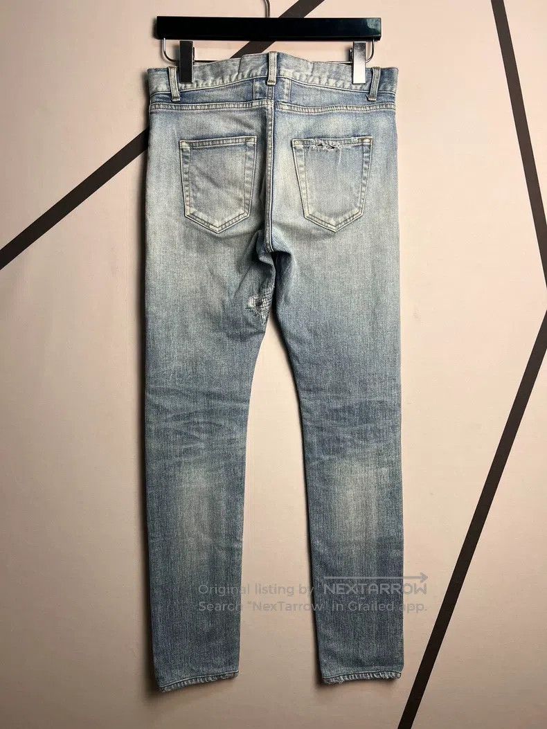 Saint Laurent Paris Saint Laurent Paris Light Blue Patched Faded Destroyed Jea Size US 30 / EU 46 - 2 Thumbnail