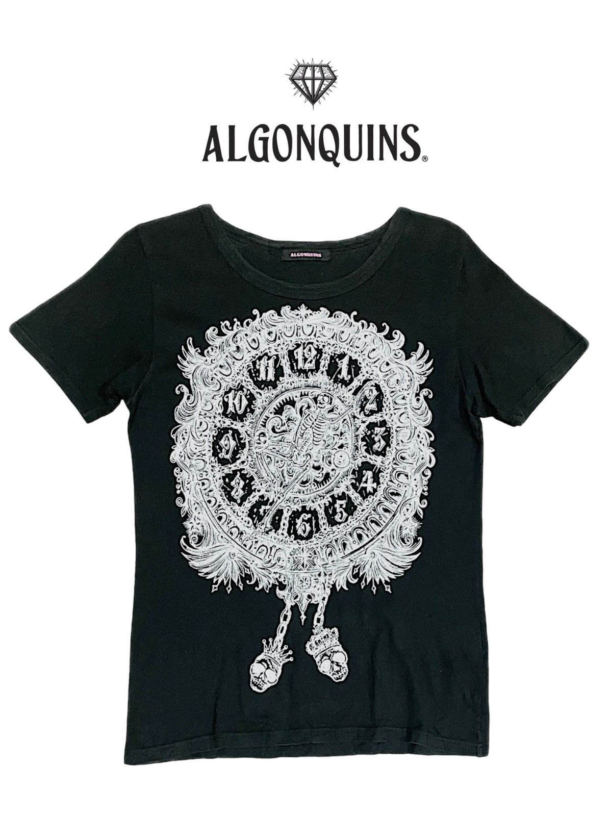 Japanese Brand Vintage Japanese Algonquins Punk Fashion Skeleton Watch Tee Size US S / EU 44-46 / 1 - 2 Thumbnail
