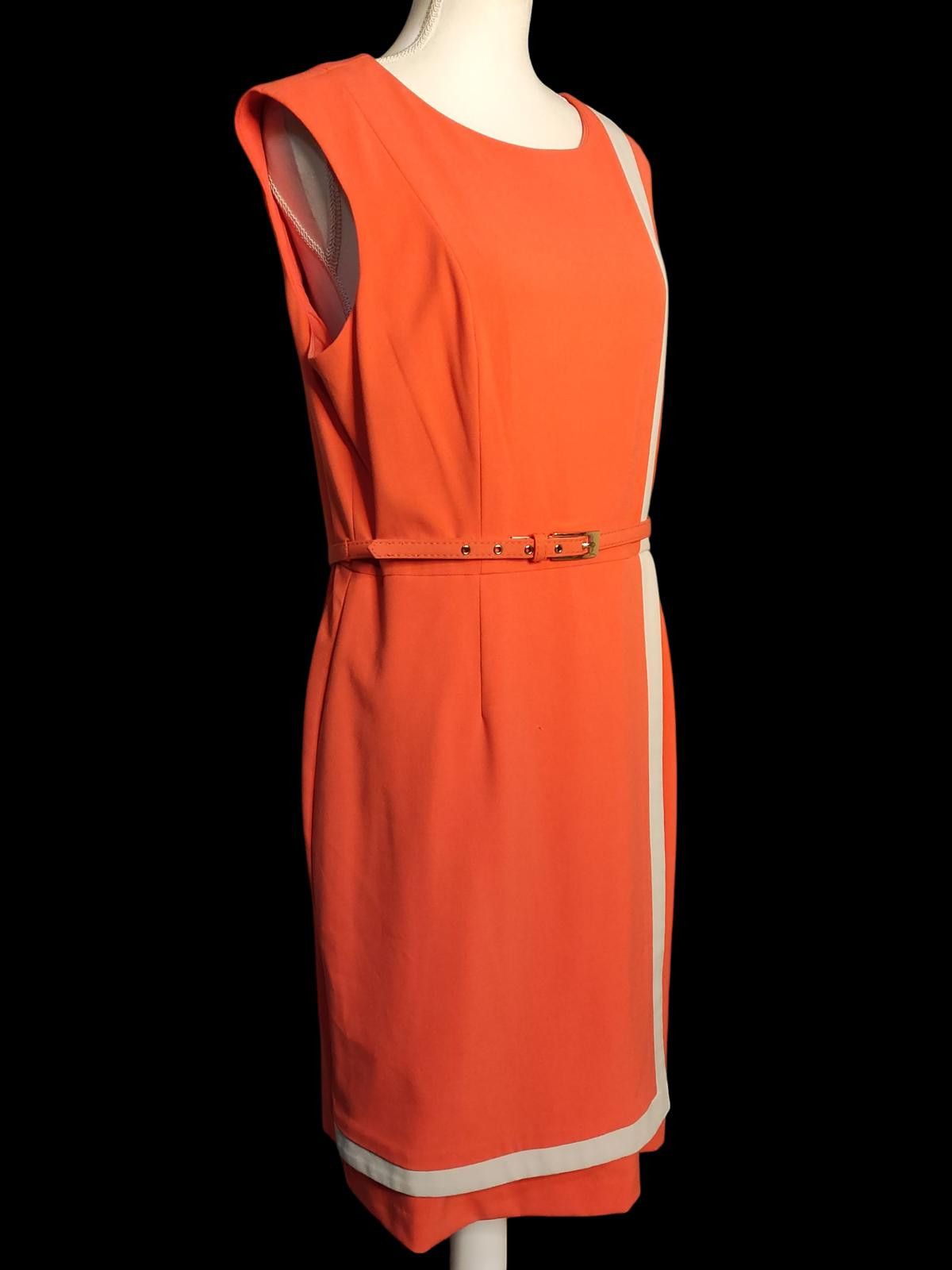 Other Sandra Darren Effortless Elegance Orange Midi Dress Size XL / US 12-14 / IT 48-50 - 4 Thumbnail
