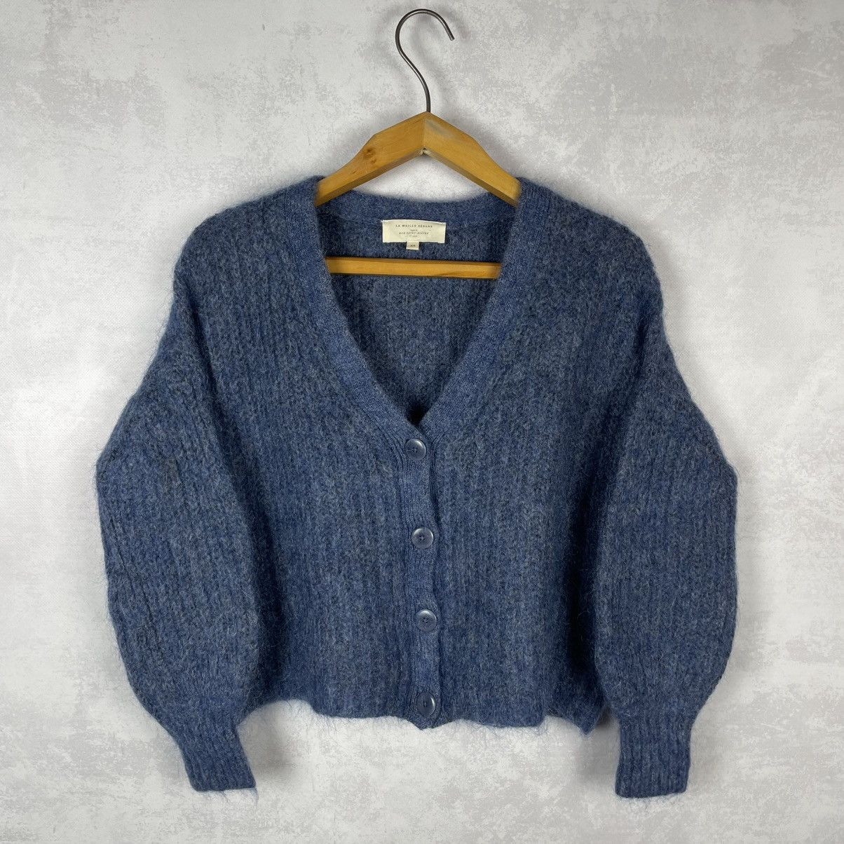 Sezane Sezane Kid Mohair Merino Wool Achille Cardigan Sweater Size XS / US 0-2 / IT 36-38 - 2 Thumbnail