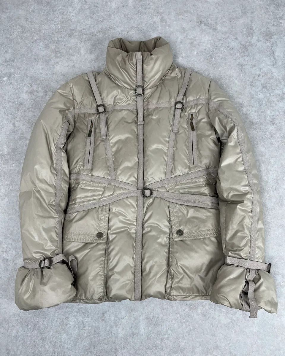 Just Cavalli 2000s Cavalli Beige Bondage Harness Puffer Jacket Size L / US 10 / IT 46 - 1 Thumbnail