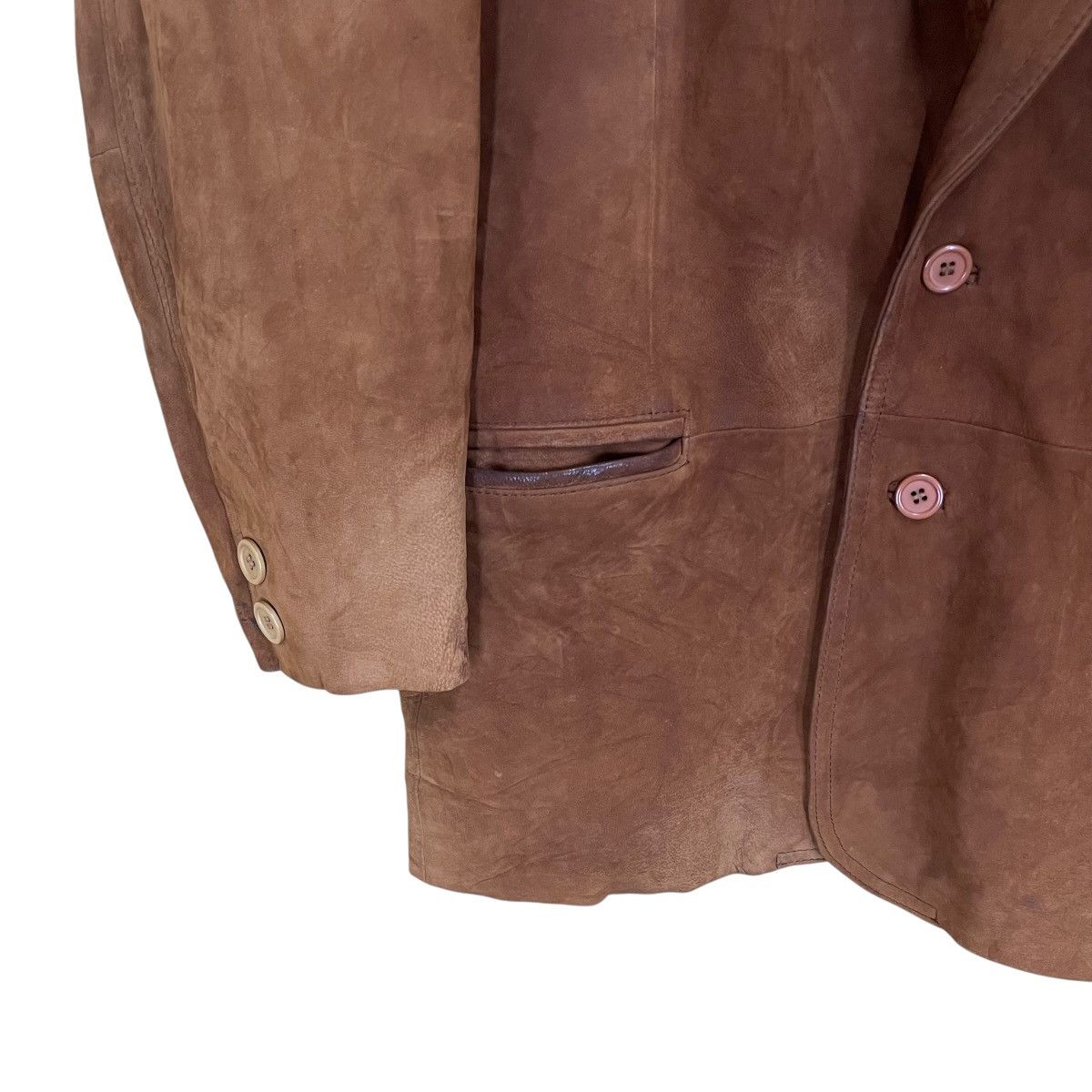 Leather Vintage Suede Leather Button Coat Jacket Size M Size US M / EU 48-50 / 2 - 8 Thumbnail