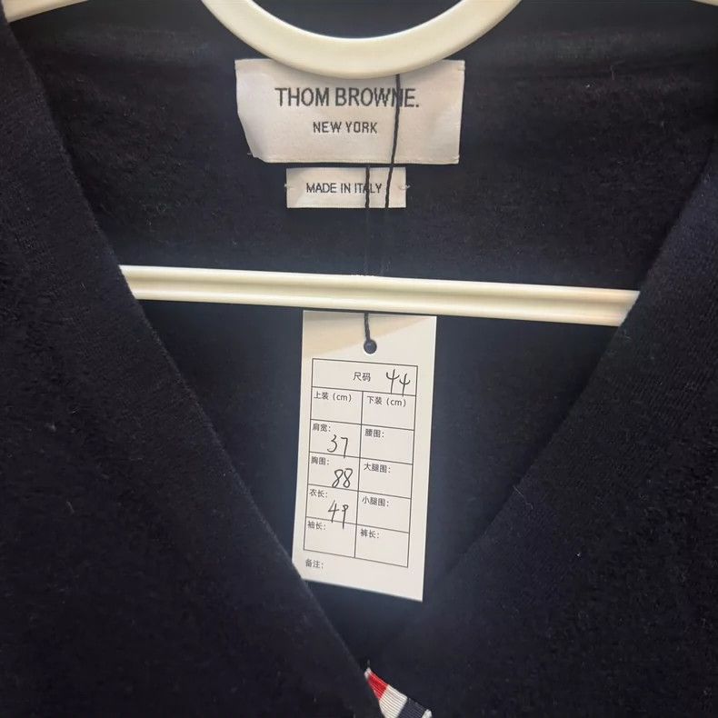 Thom Browne Thom Browne Navy blue cuff color stripe logo cardigan jacke Size M / US 6-8 / IT 42-44 - 3 Thumbnail