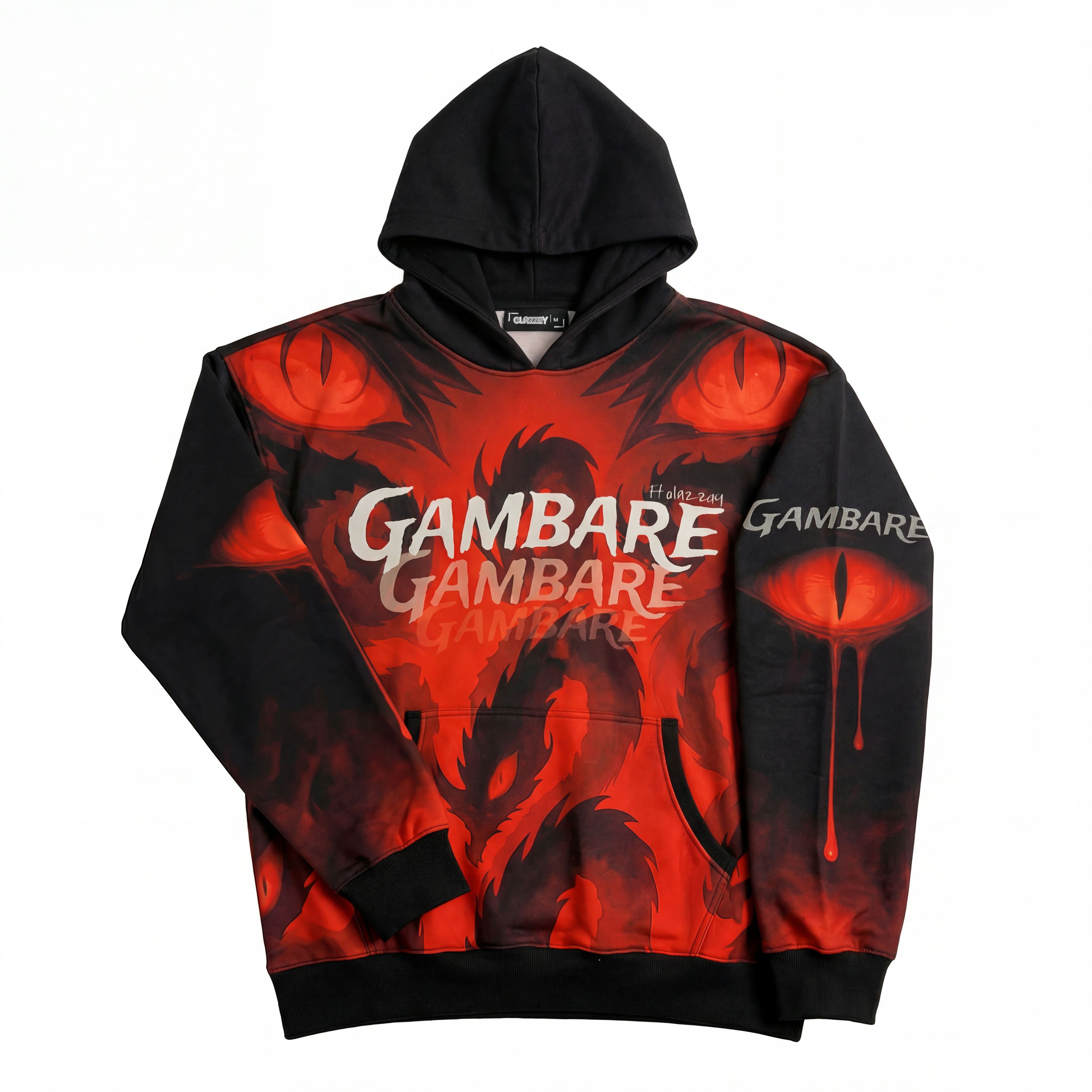 Other Gambare Anime Graphic Hoodie – Fiery Red Streetwear Print Size US S / EU 44-46 / 1 - 2 Thumbnail