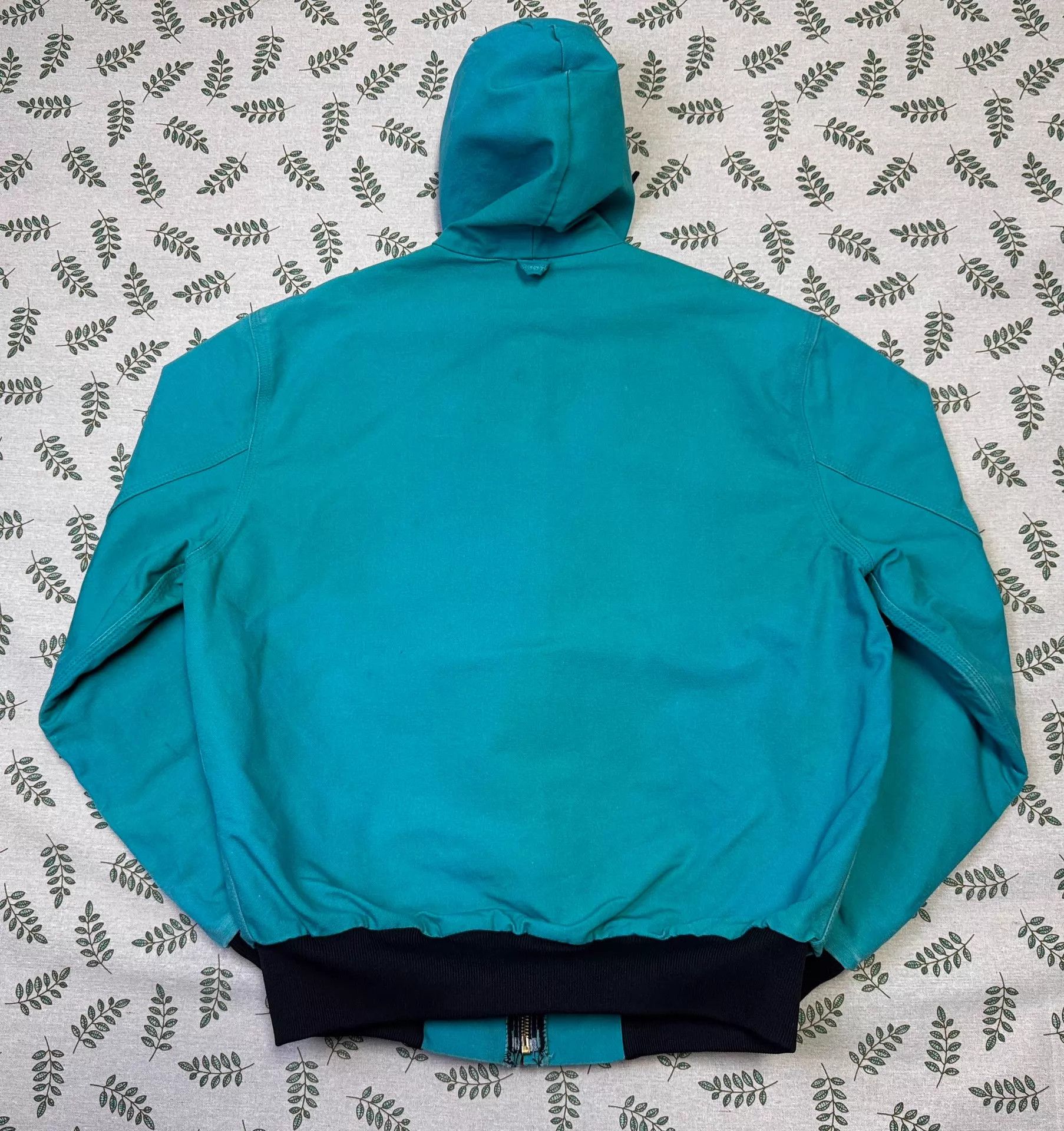 Carhartt Vintage Carhartt JR441 TEAL Hooded Work Jacket L Size US L / EU 52-54 / 3 - 5 Thumbnail