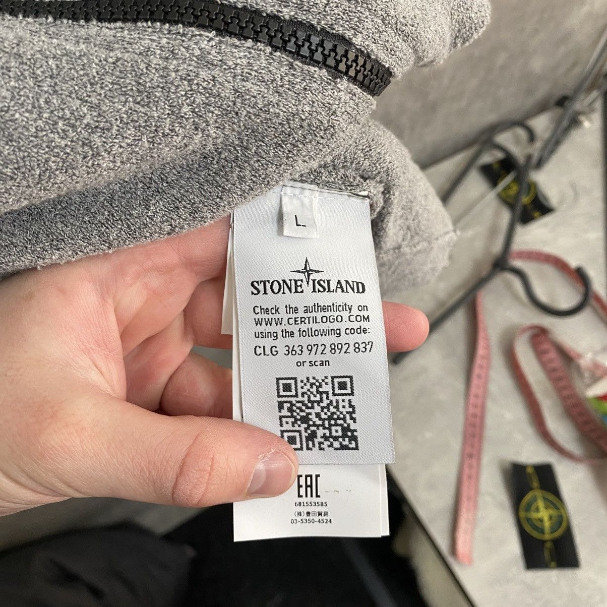 Stone Island Stone Island Zip Hoodie Grey Size L Size US L / EU 52-54 / 3 - 13 Thumbnail