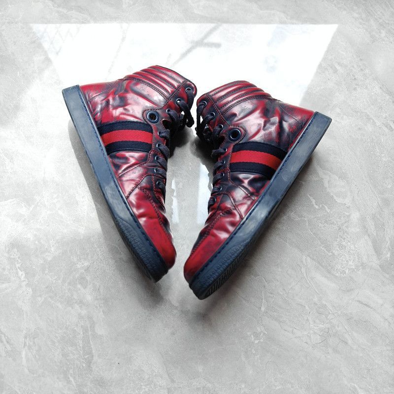 Gucci Gucci Classic High-Top Sneakers in Red and Black Size US 7.5 / EU 40-41 - 9 Thumbnail