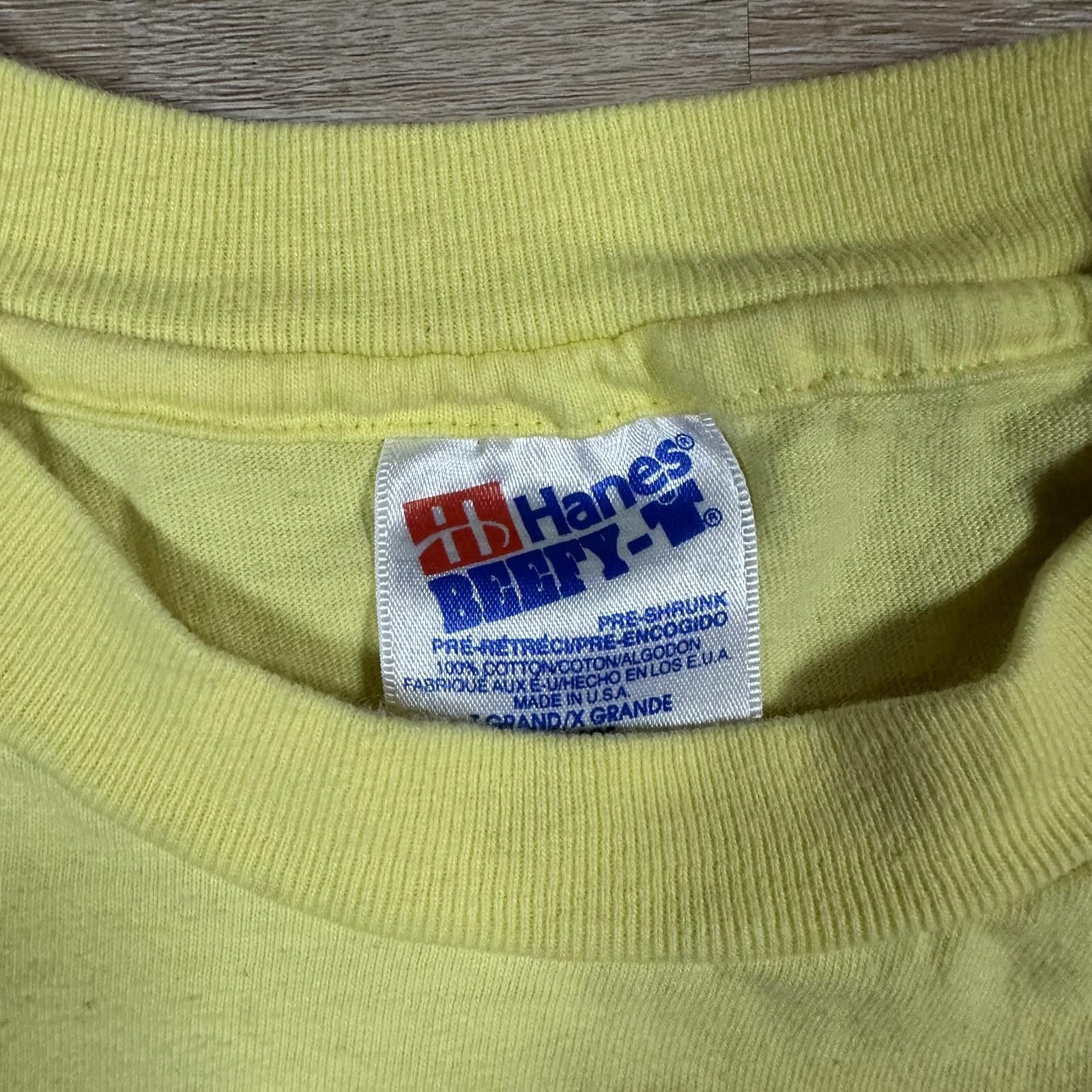 Hanes Vintage 90s Ferrari Hanes single stitch men's yellow graphic Size US XL / EU 56 / 4 - 3 Thumbnail