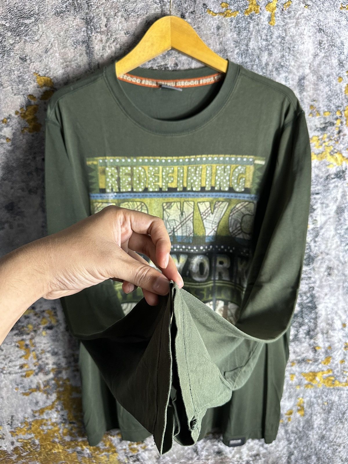 Hysteric Glamour DISTRESSED IF SIX WAS NINE LGB STYLE SLIPPERY LONG SLEEVE Size US XL / EU 56 / 4 - 3 Thumbnail
