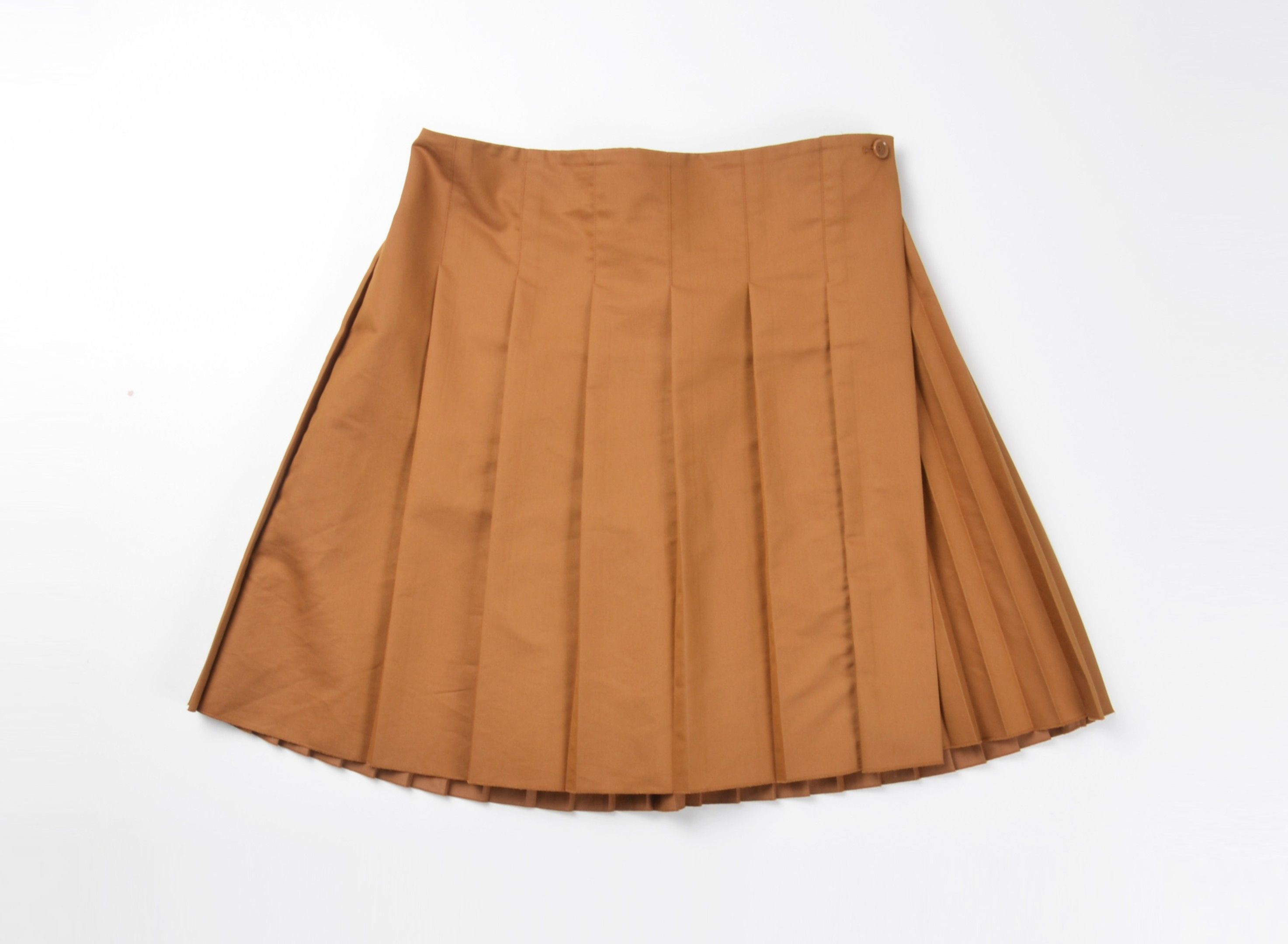 Cos Cos Mustard Wrap Pleated Mini Skirt Size 30" / US 8 / IT 44 - 3 Thumbnail