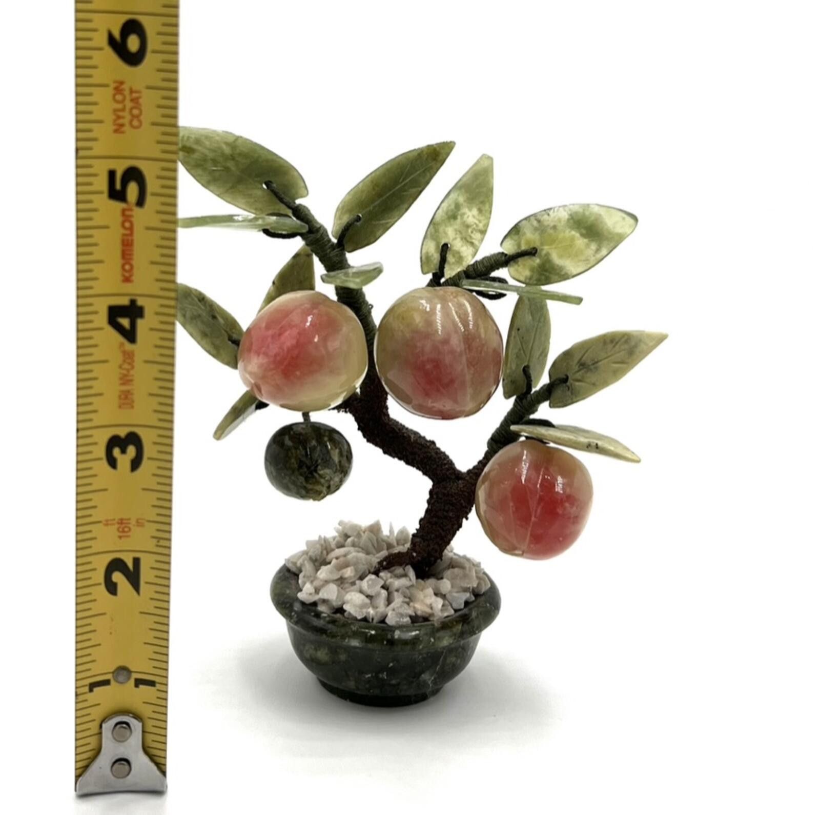 Other Jade Peach Tree Hand Carved Natural Stone Bonsai Size ONE SIZE - 6 Thumbnail