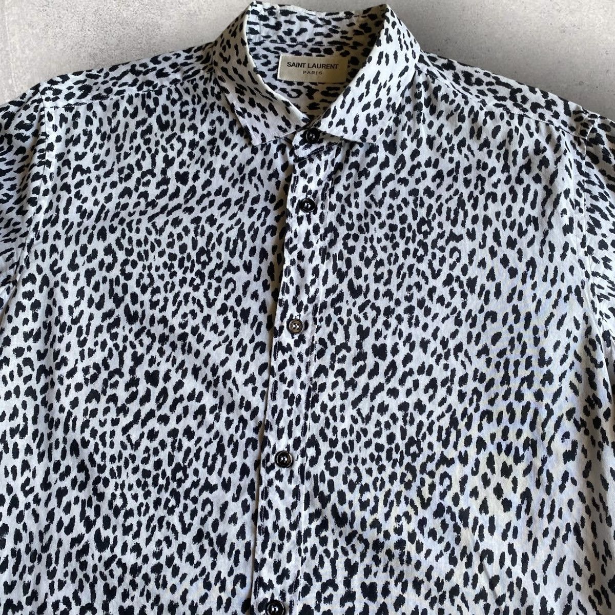 Saint Laurent Paris Fall13 Leopard Shirt By Hedi Slimane Size US S / EU 44-46 / 1 - 1 Thumbnail